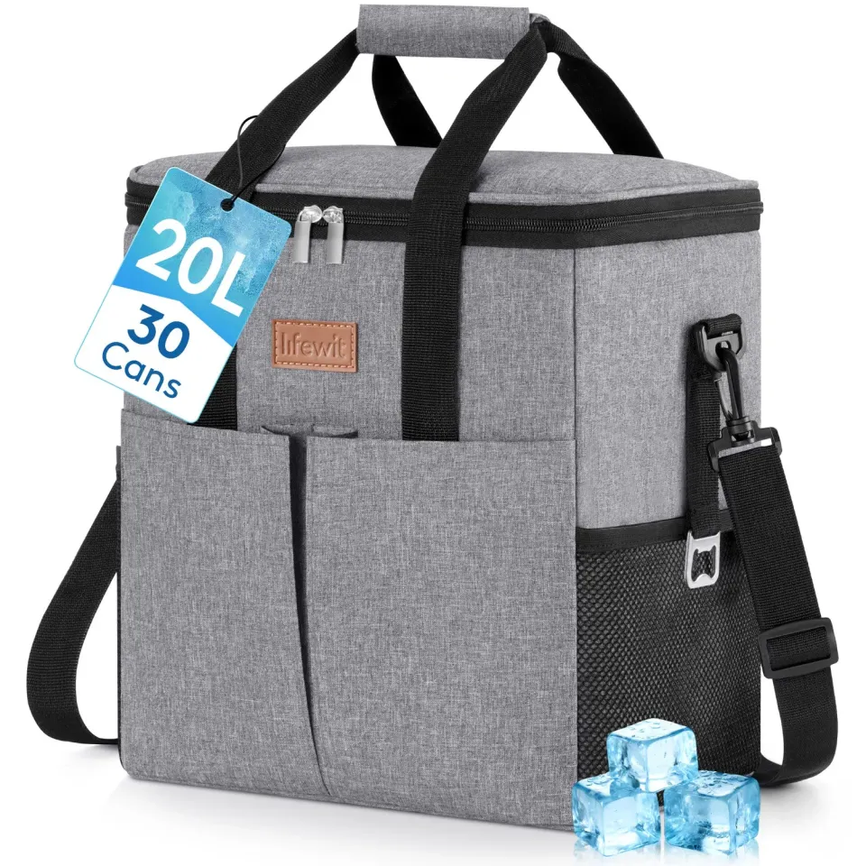 Lifewit Kühltasche 30 Dosen 20L Grau isoliert