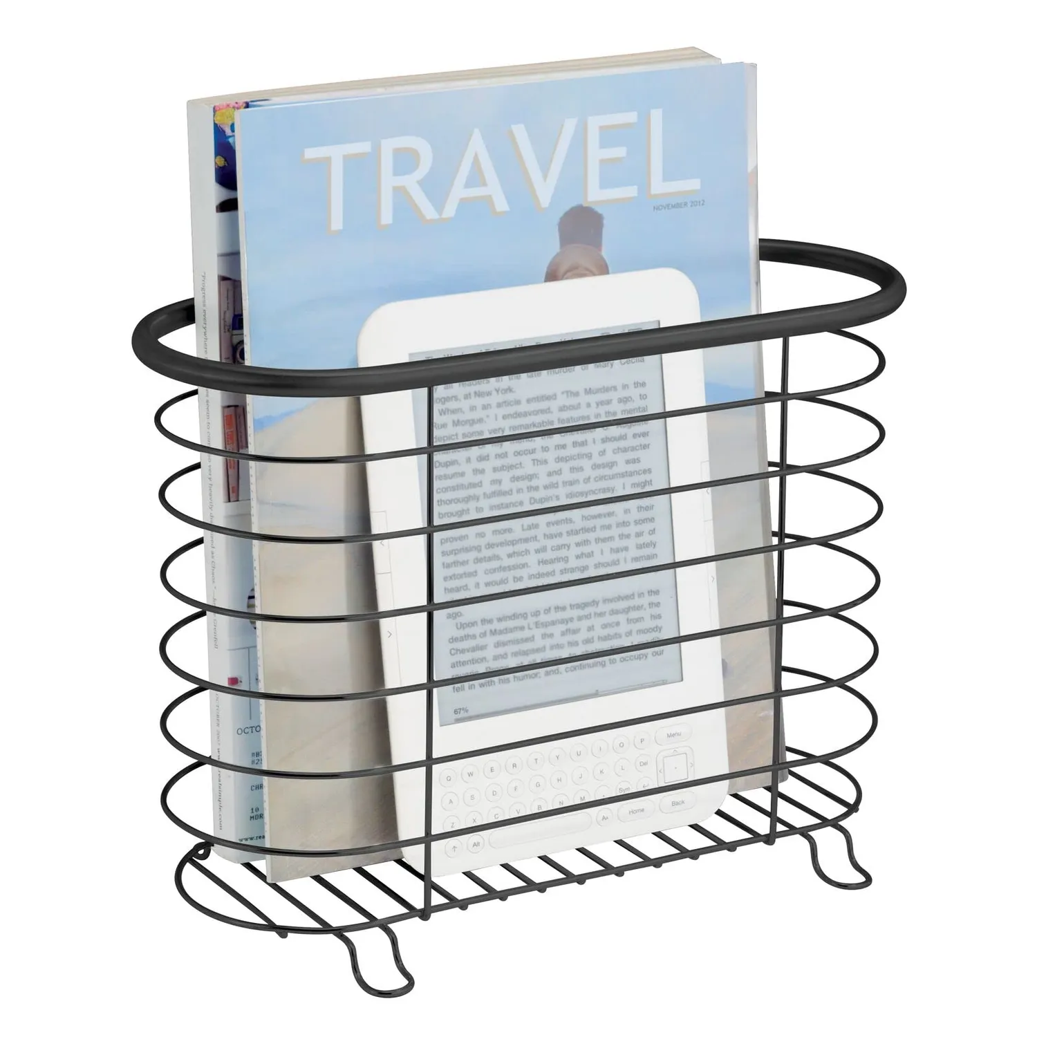 mDesign Zeitschriftenhalter Metall mattschwarz rostfrei