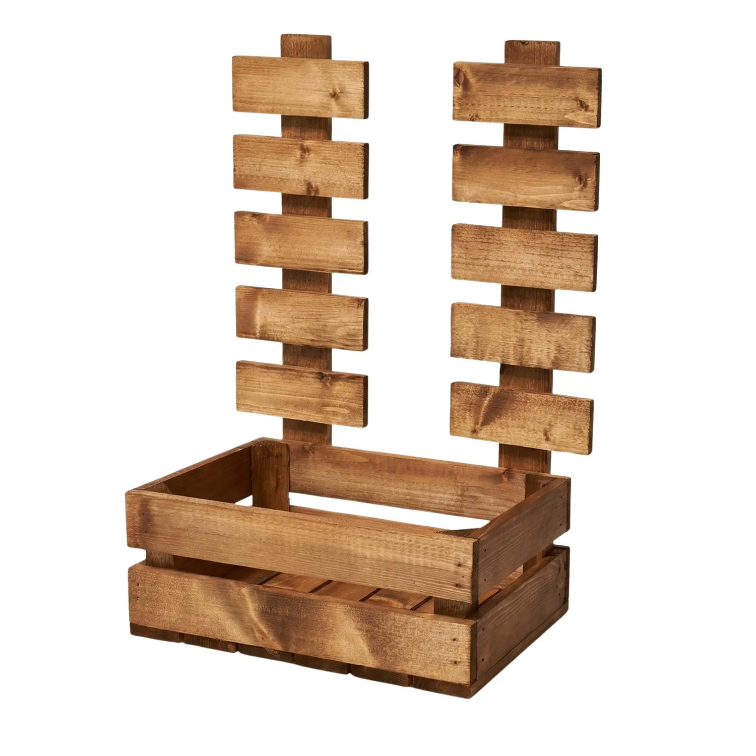 GoodFreshDecor Blumenkasten Rankhilfe 34x21x47 Braun Holz