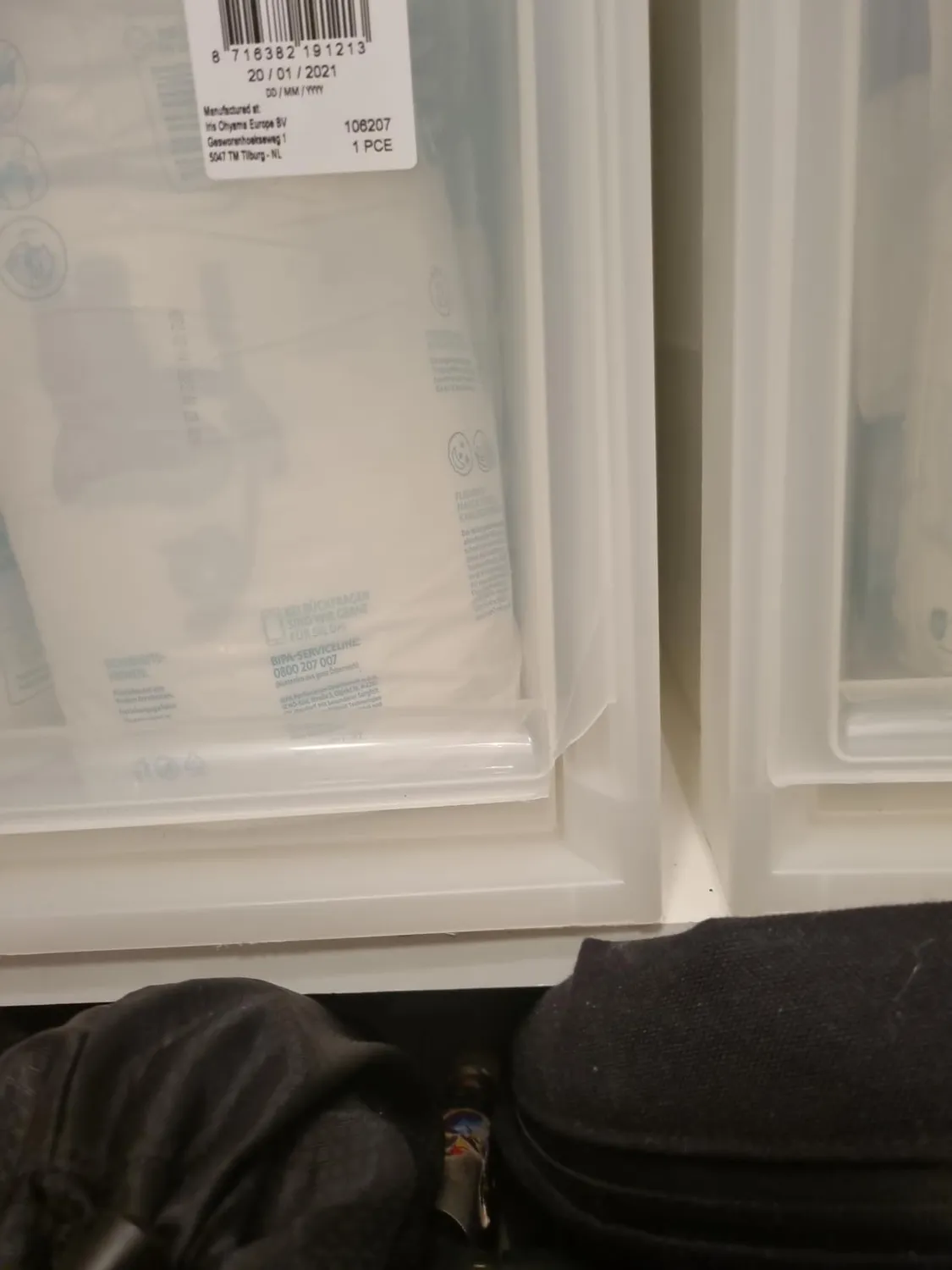 Iris Ohyama Maxi Drawer L Schublade 40L gefrostet weiß stapelbar