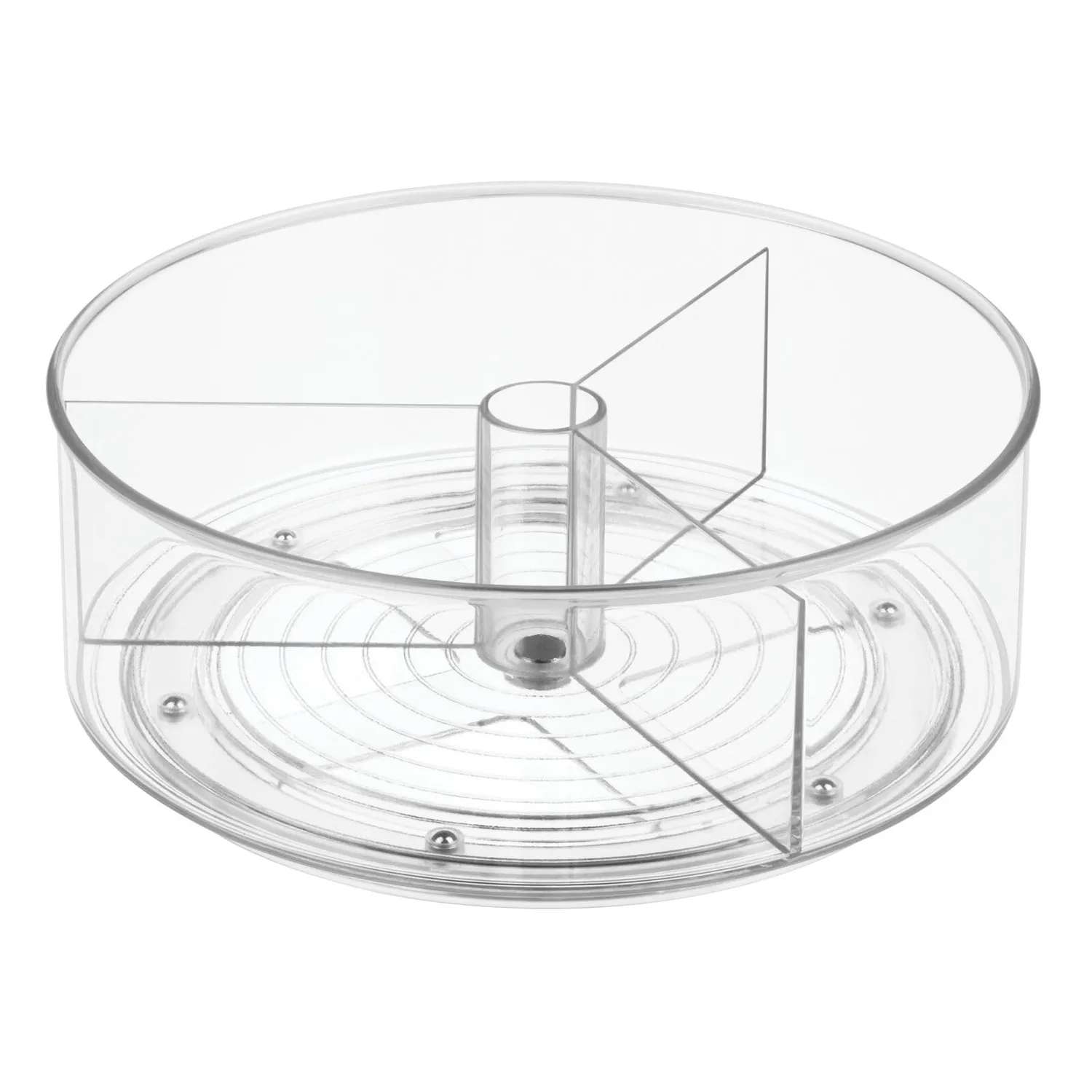 mDesign Lazy Susan Drehteller transparent für Kühlschrank