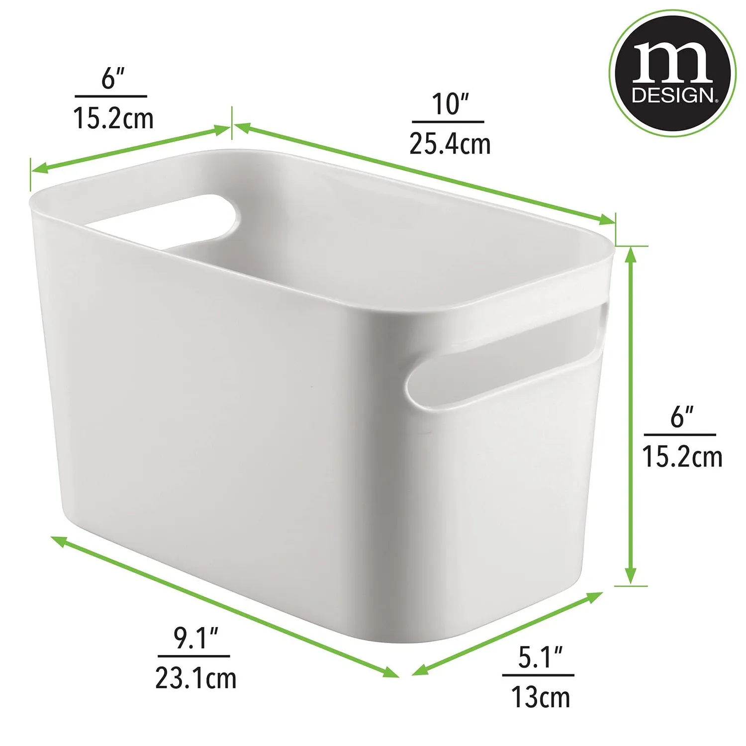 mDesign Bad Aufbewahrungskorb 25,4 cm 2er Set hellgrau