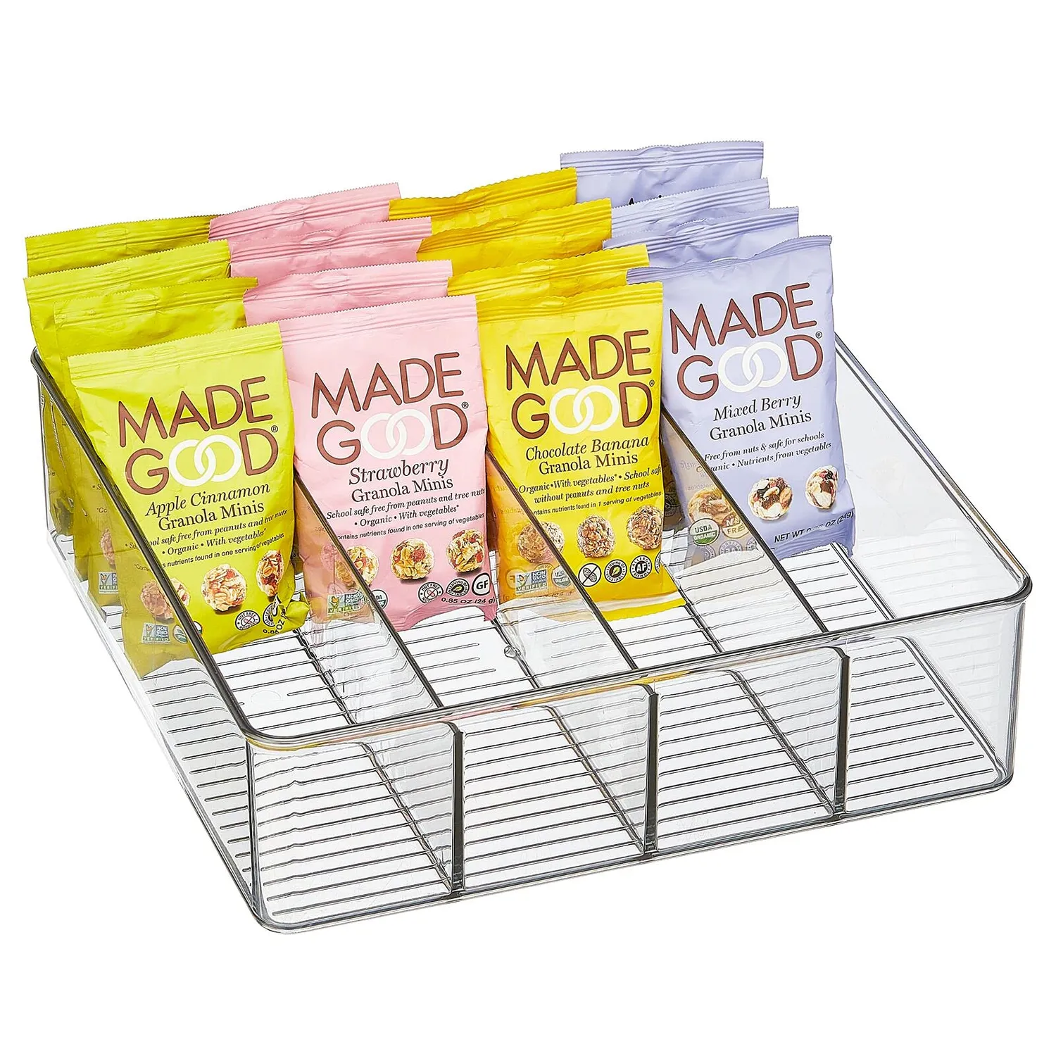 mDesign Organizer 4 Fächer Kunststoffbox transparent 6er-Set