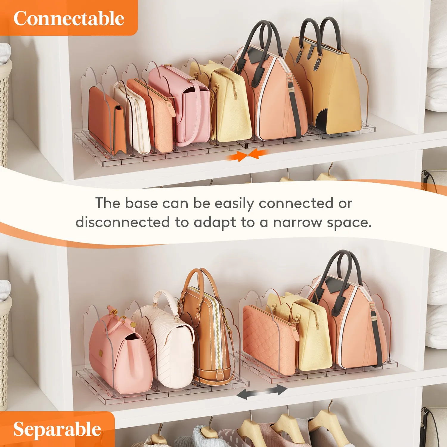 Lifewit Taschen Organizer Schrank 69 cm verstellbar klar