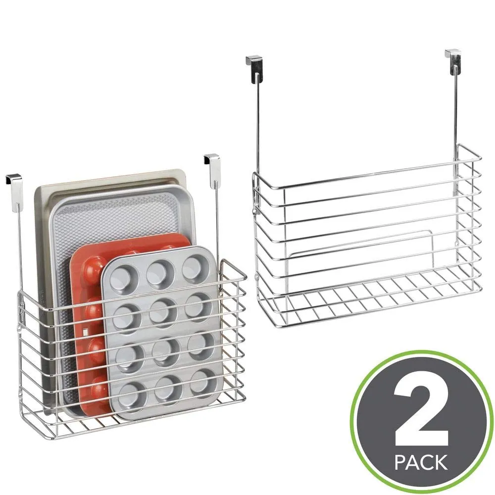 mDesign Küchenregal Hängeregal chrom 2er Set schmal