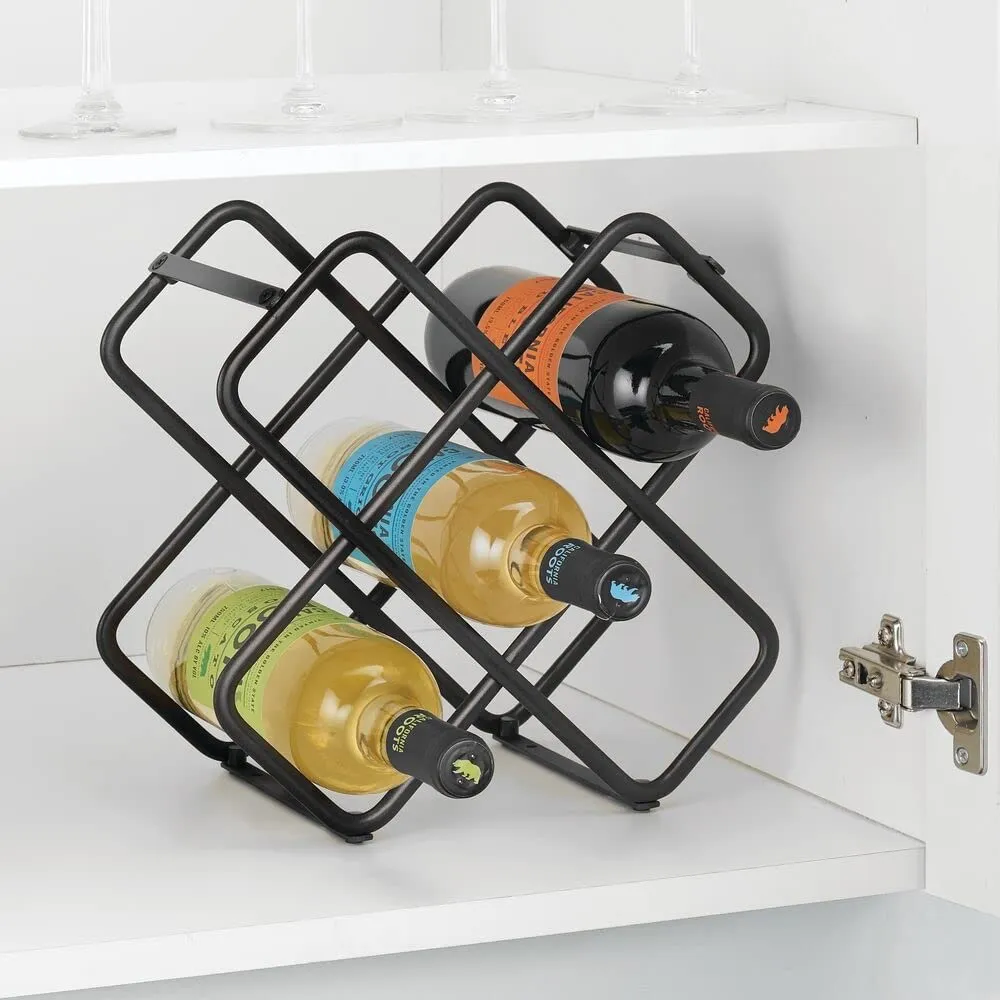 mDesign Weinregal 05151 Metall schwarz für 5 Flaschen