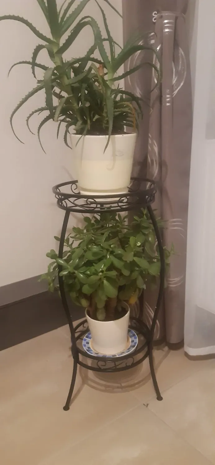 BOMCLAP Pflanzenständer Metall schwarz 69cm 2-stufig Blumenständer