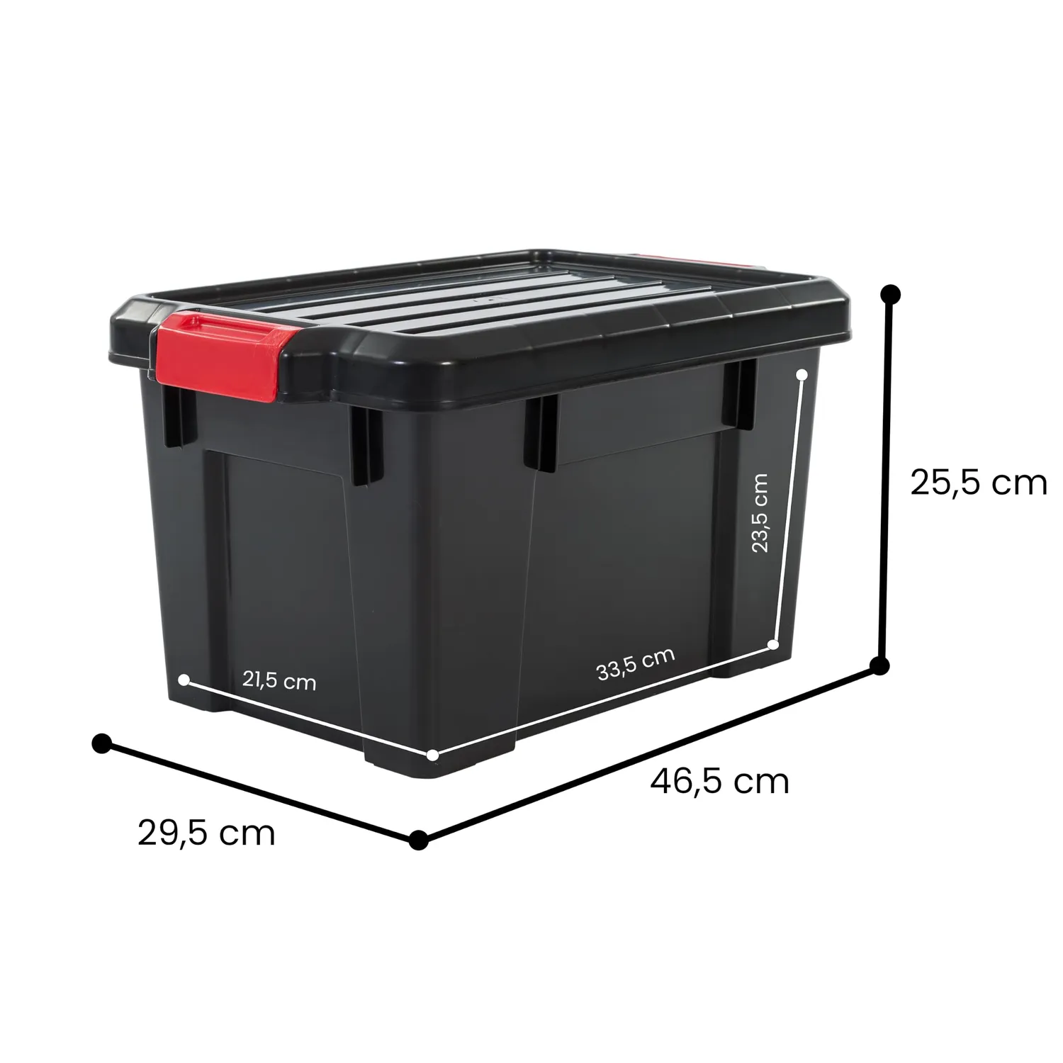 Iris Ohyama SK-210 Aufbewahrungsbox 21L 3er Set schwarz stapelbar