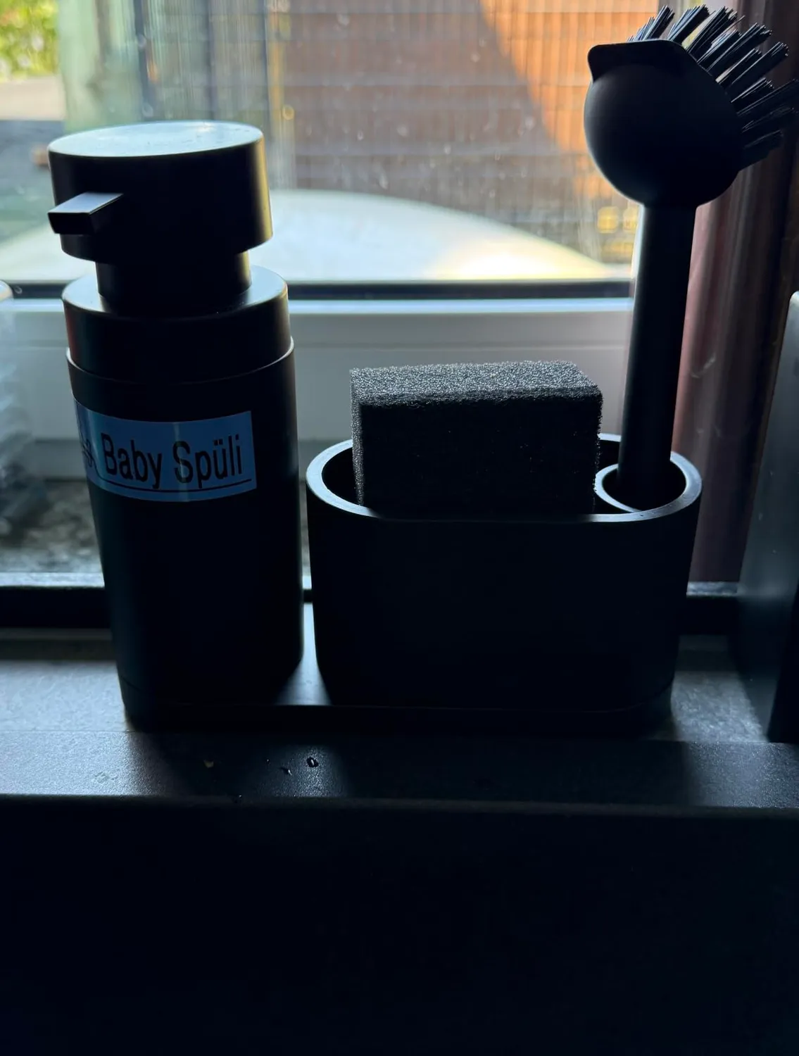 blackswedenhome Spülbecken Organizer Spül-Set schwarz matt Kunststein