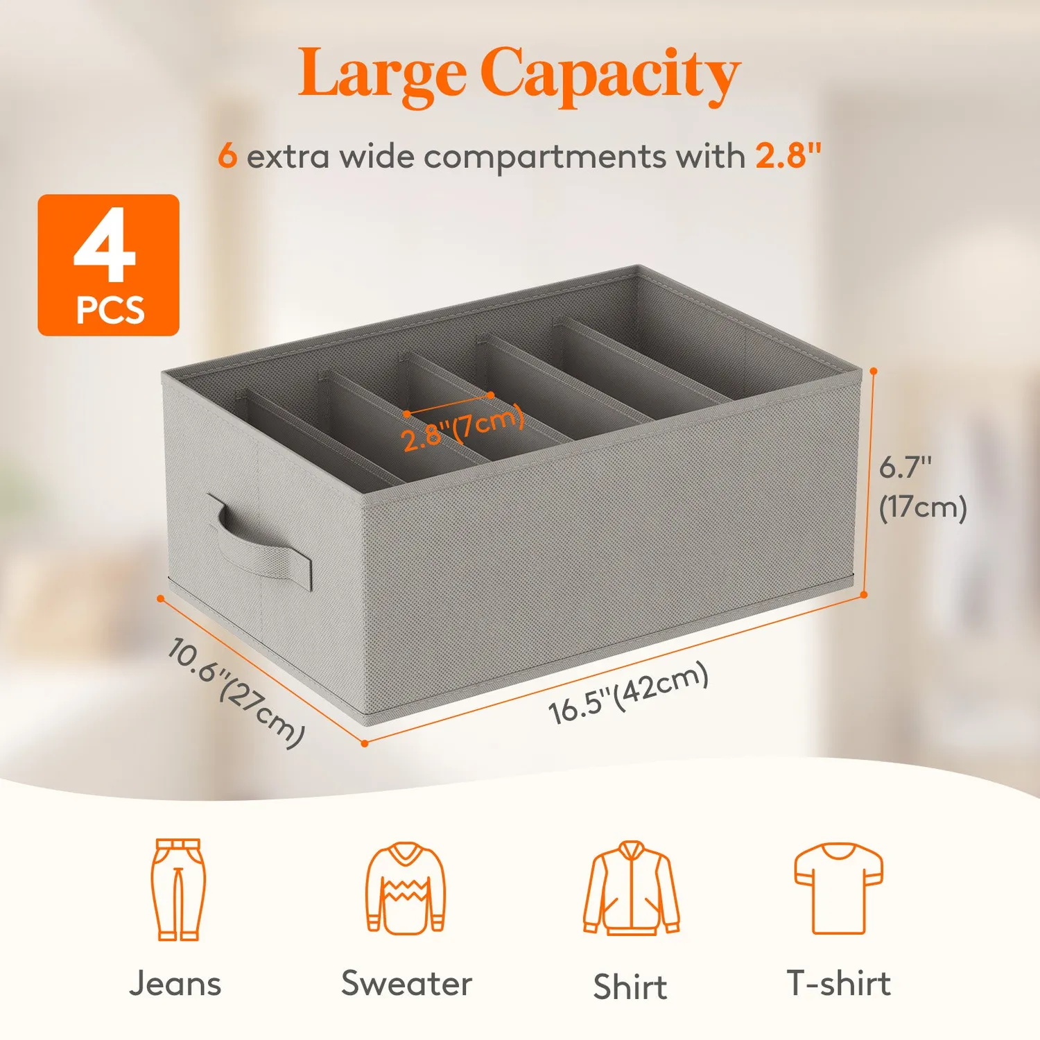 Lifewit Schrank Organizer 6 Fächer Aufbewahrungsbox faltbar