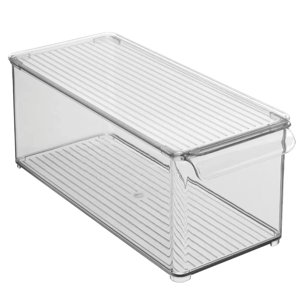 mDesign Kühlschrankbox Vorratsbox mit Deckel rauchgrau BPA-frei