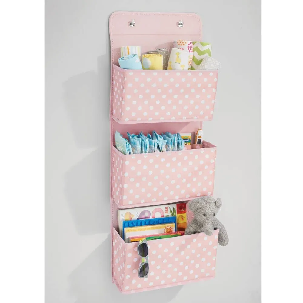 mDesign Hängeorganizer 2er-Set Tür rosa/weiß 3 Taschen