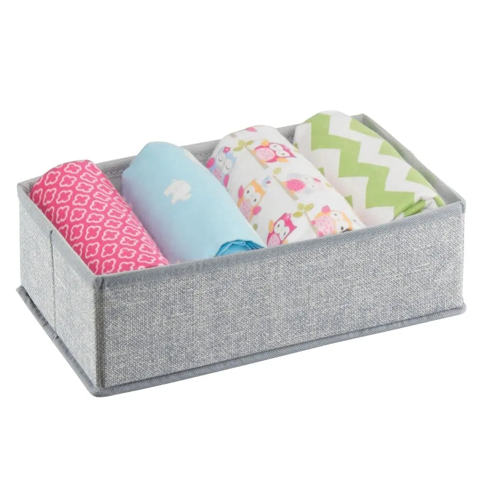 mDesign Stoffbox 2er-Set grau für Schrank Babykleidung