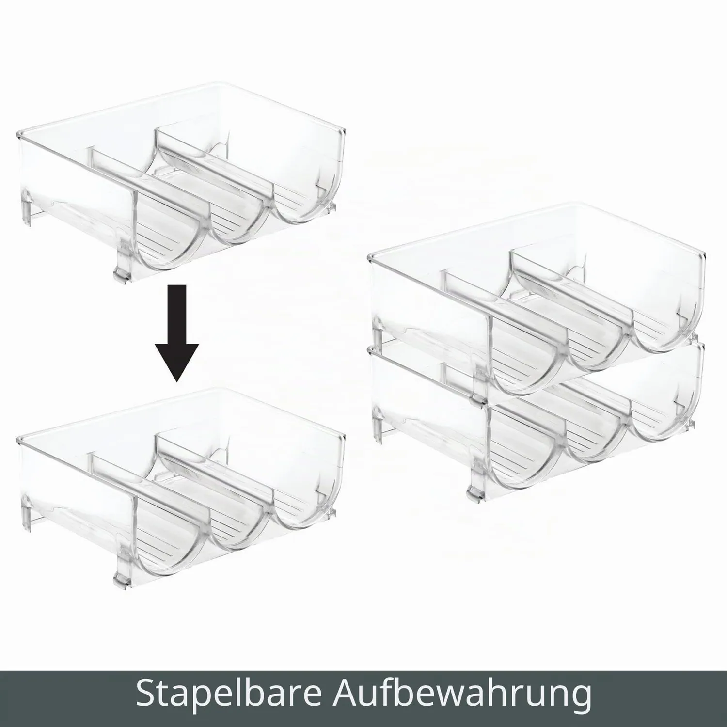 mDesign Flaschenhalter Stapelbar Kunststoff 3er 4 Stück
