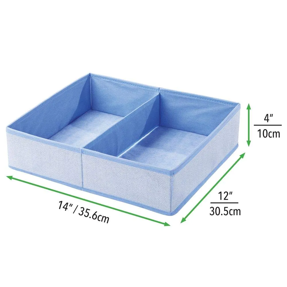 mDesign Baby Organizer Box blau mit 2 Fächern