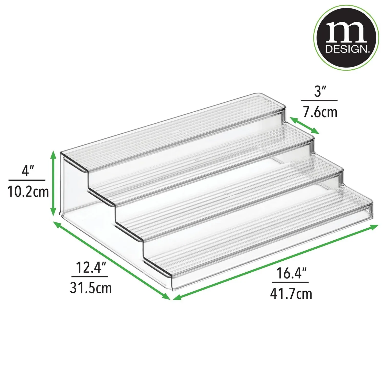 mDesign Gewürzregal ausziehbar 4 Ebenen transparent Kunststoff