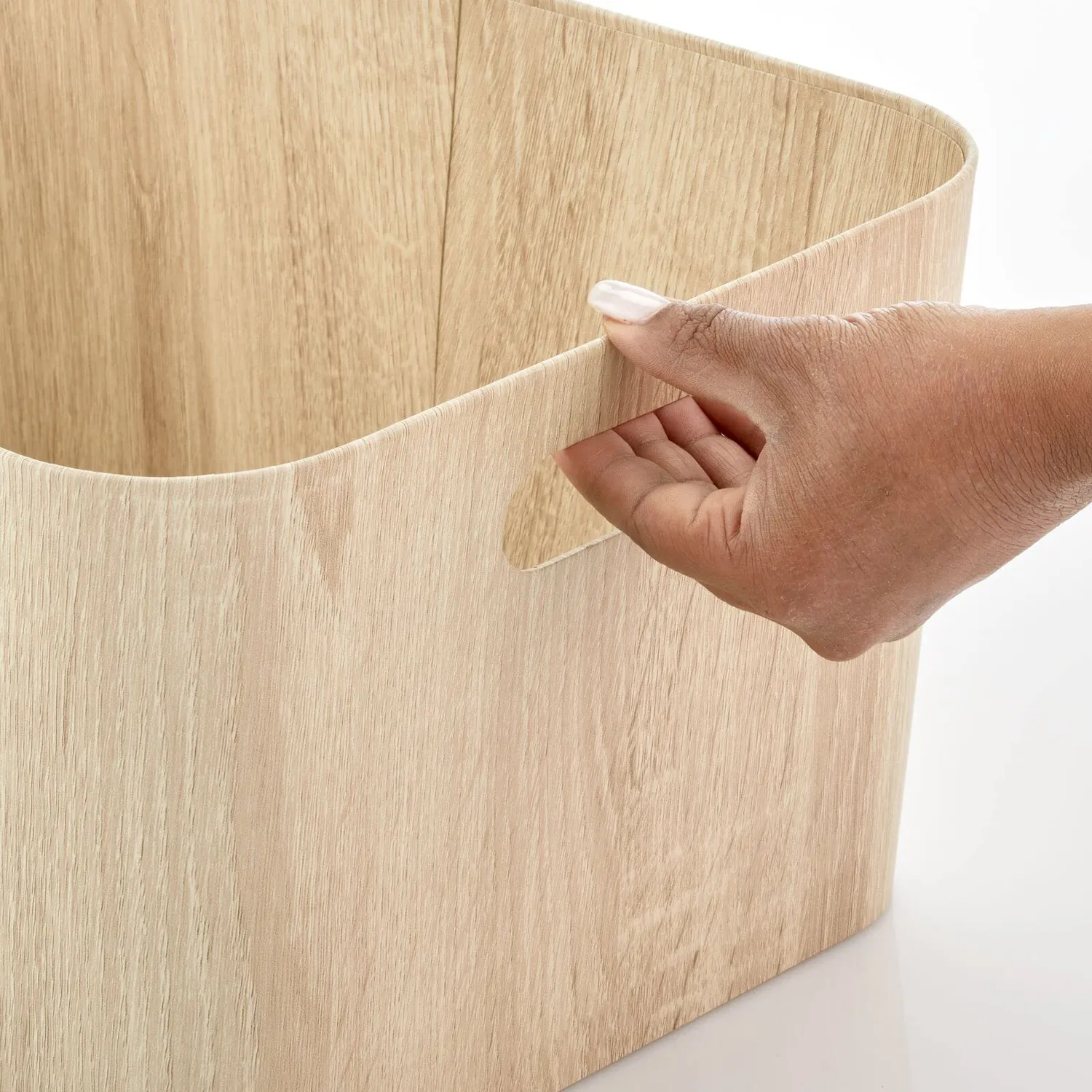 M Design Aufbewahrungsbox Karton 2er-Set weiß mit Griffen