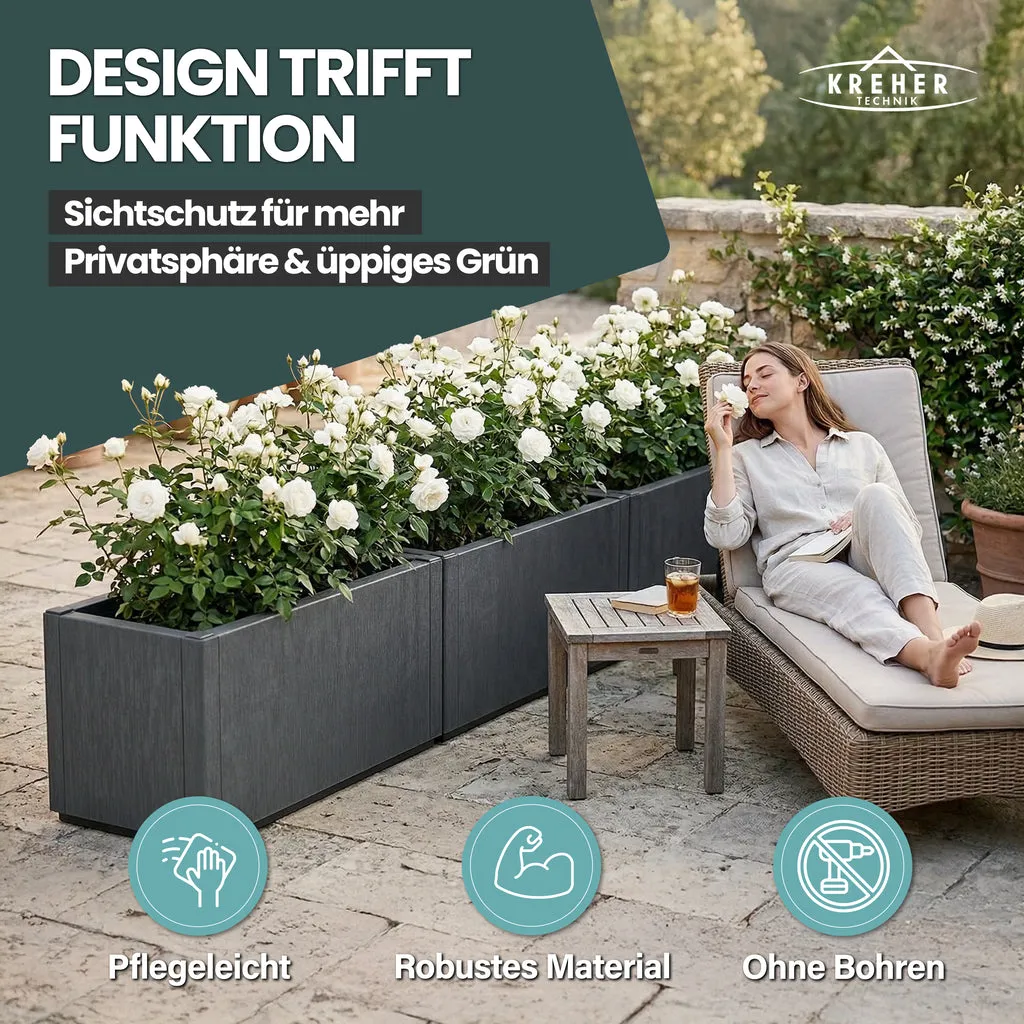 Kreher Ethica Pflanzkasten Breit Anthrazit 80cm 1 Stück
