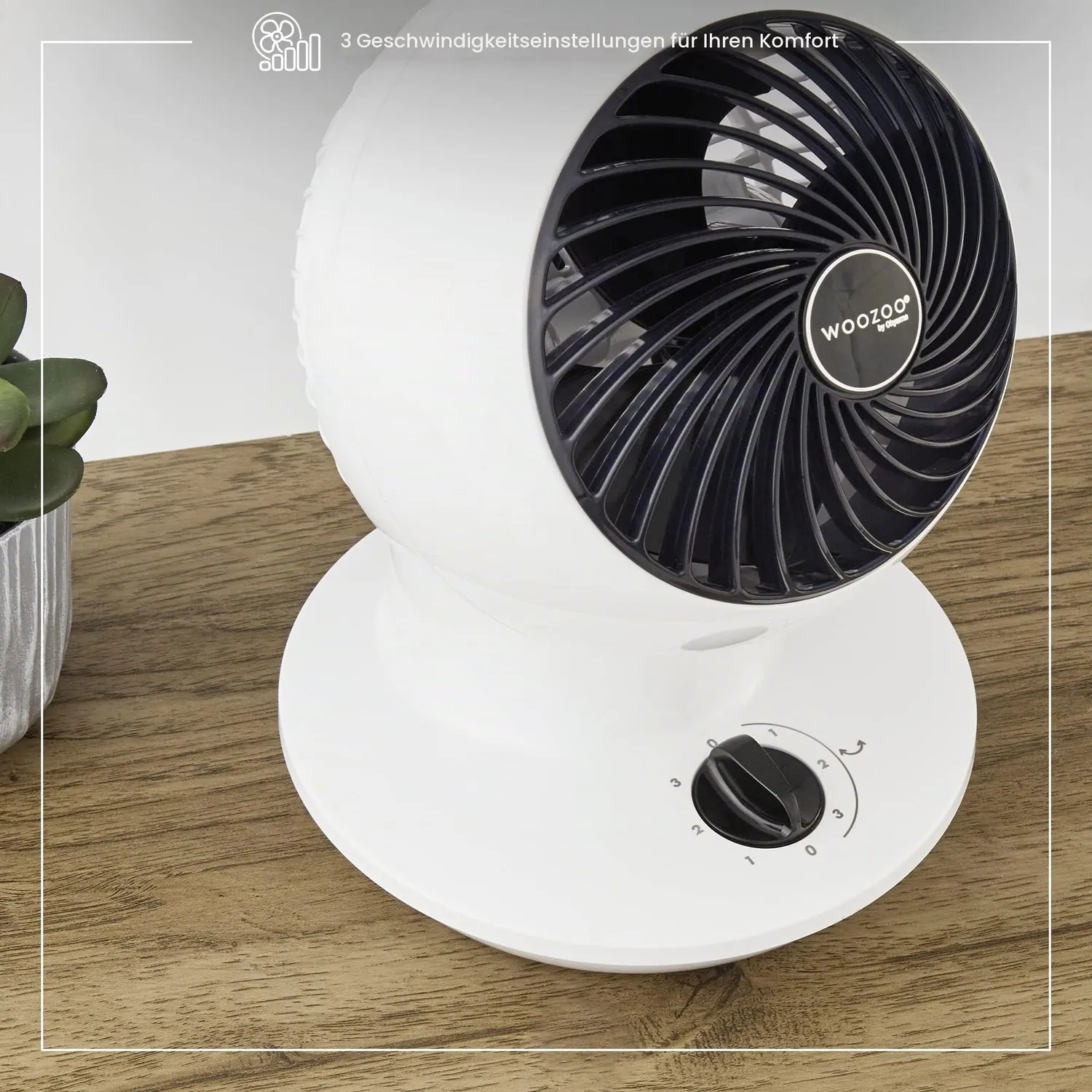 Iris Ohyama Woozoo PCF-SM12 Tischventilator weiß oszillierend leise