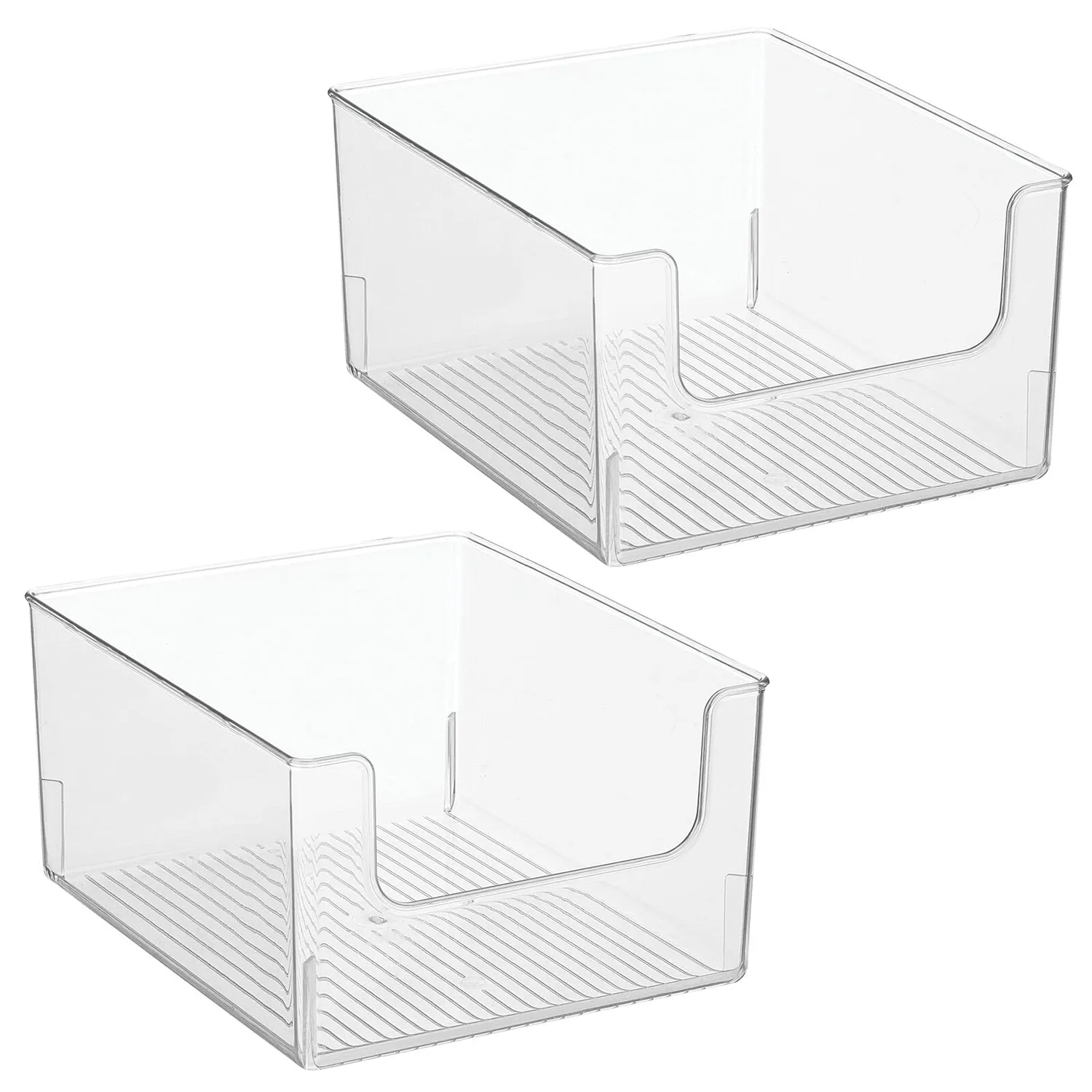 mDesign 19551MDKEU Kühlschrankbox 2er-Set transparent offen