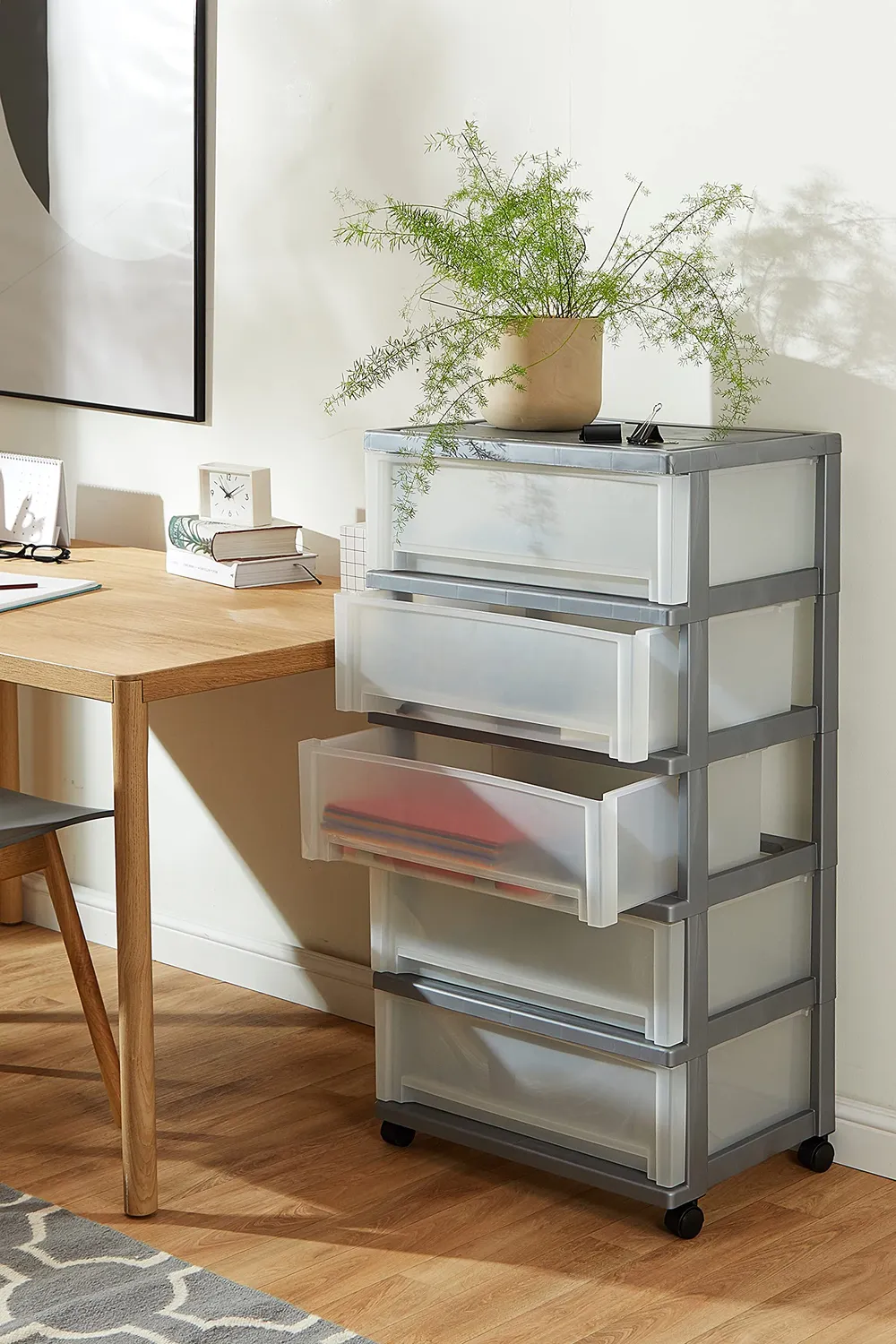 Iris Ohyama SWC-505 Rollkommode 5 Schubladen silber 30L