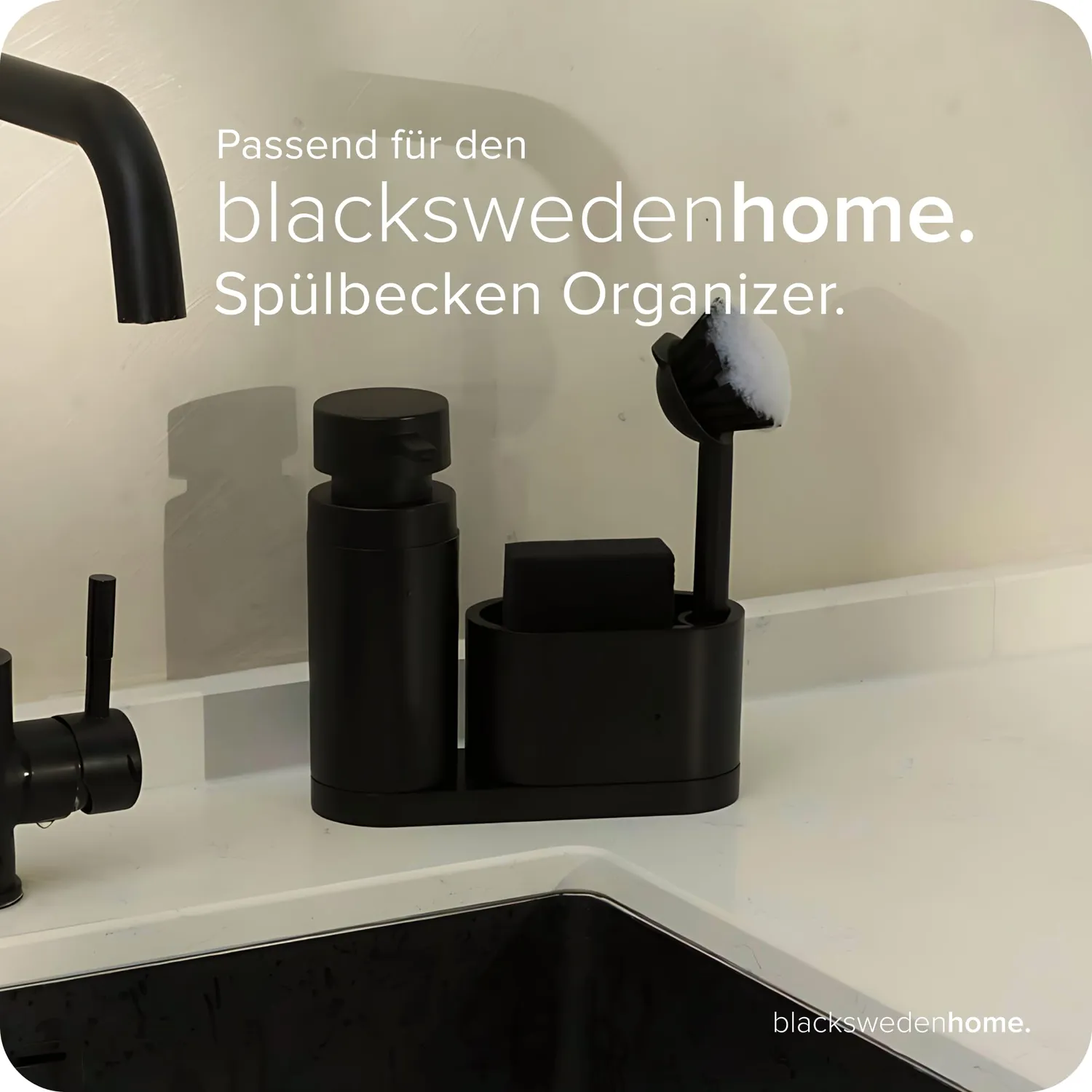 blackswedenhome Spülbürste Geschirrbürste schwarz 2 Stück hart