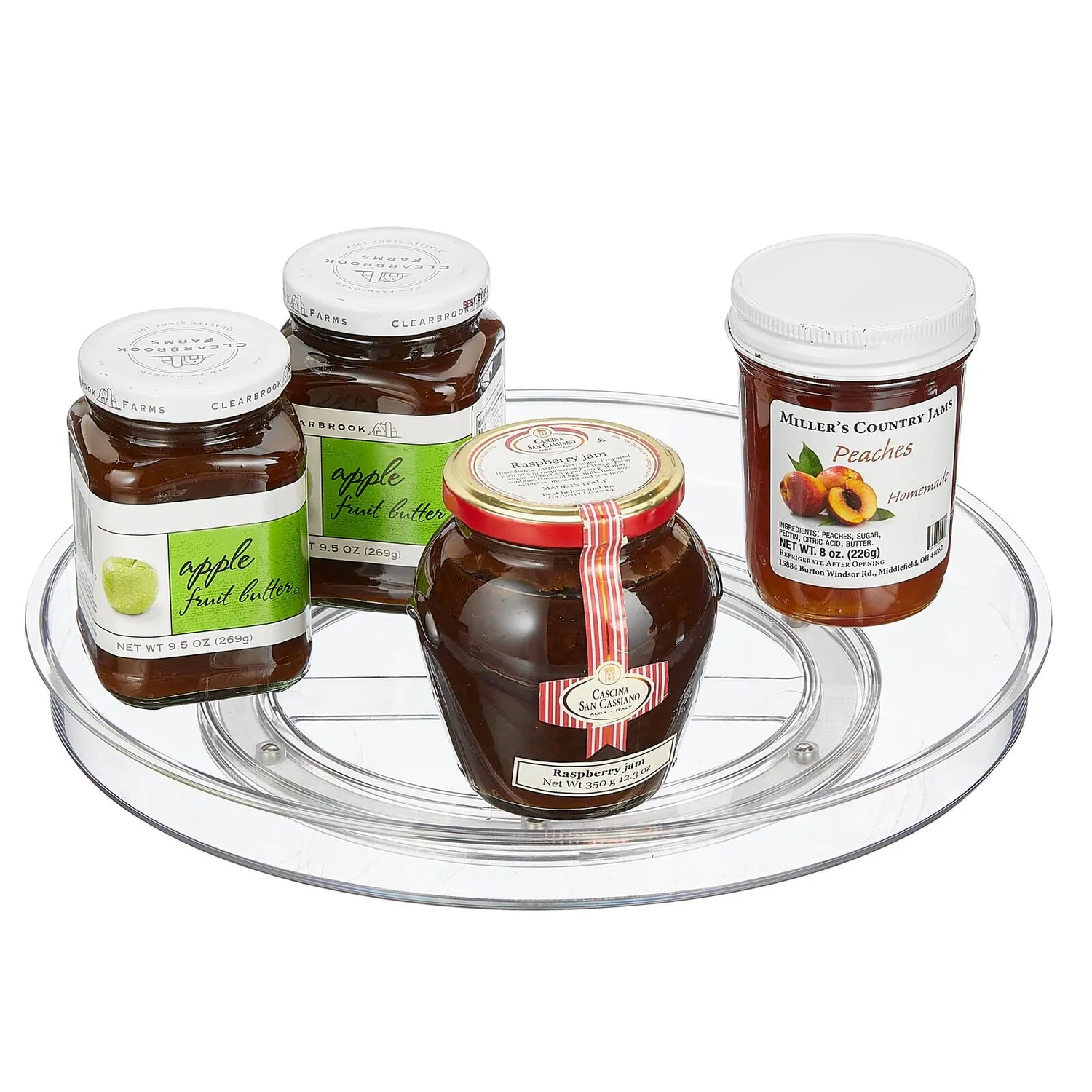 mDesign Gewürzregal drehbar Rund 22,8 cm transparent