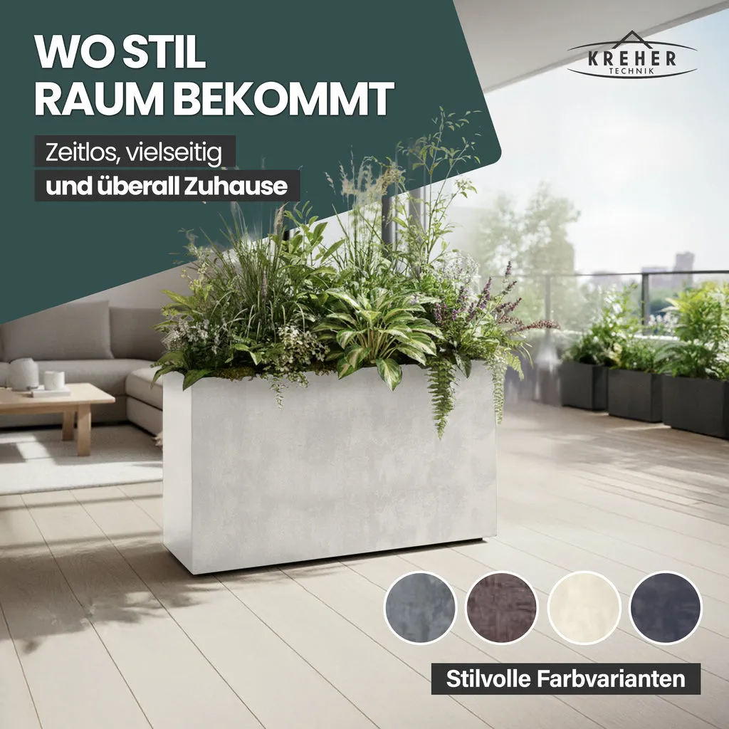Kreher Millennium Fence Pflanzkasten Creme Weiß 3 Stück 93 L