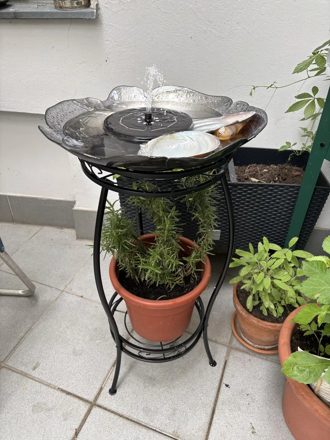 BOMCLAP Pflanzenständer Metall schwarz 69cm 2-stufig Blumenständer