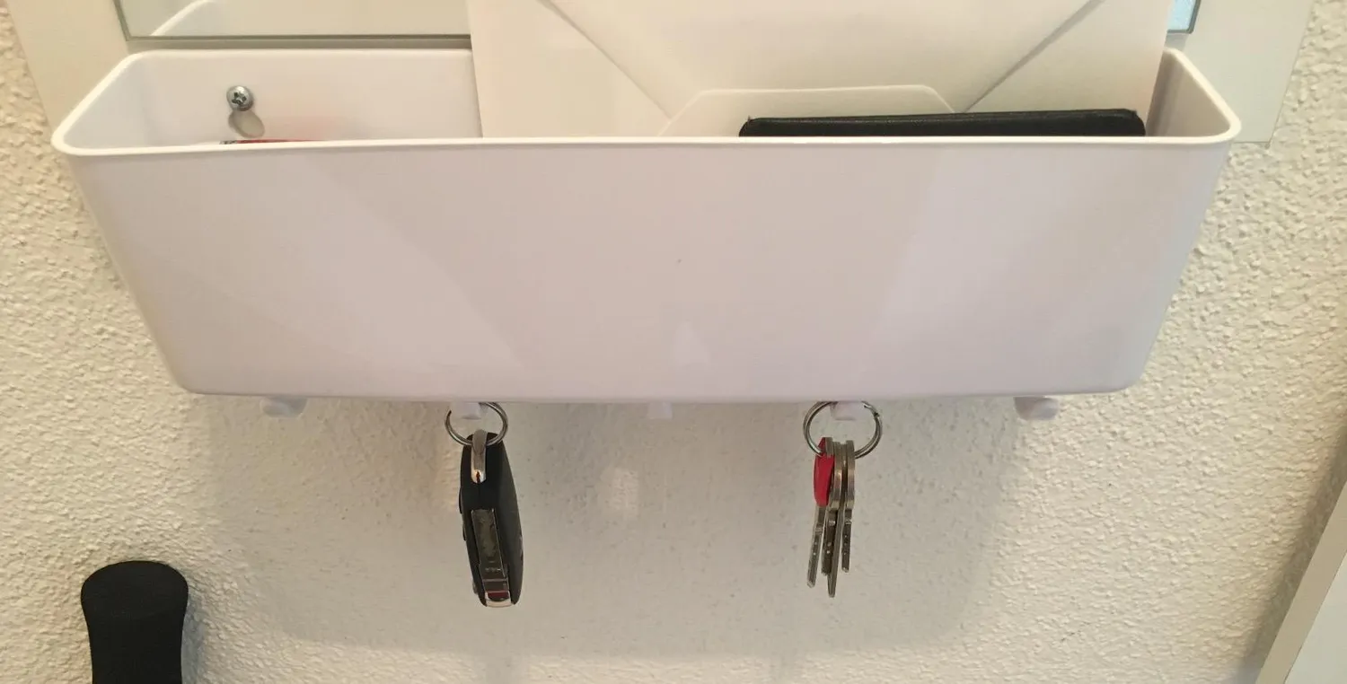 mDesign Schlüsselkasten Weiß Wand mit Ablage 5 Haken