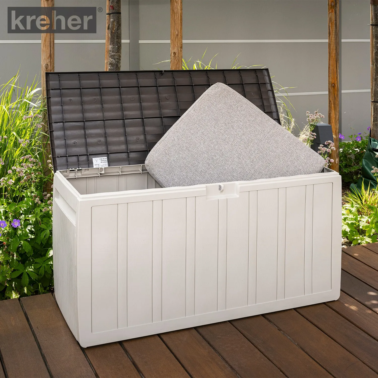 Kreher Leonardo Kissenbox 270 Liter Creme Weiß
