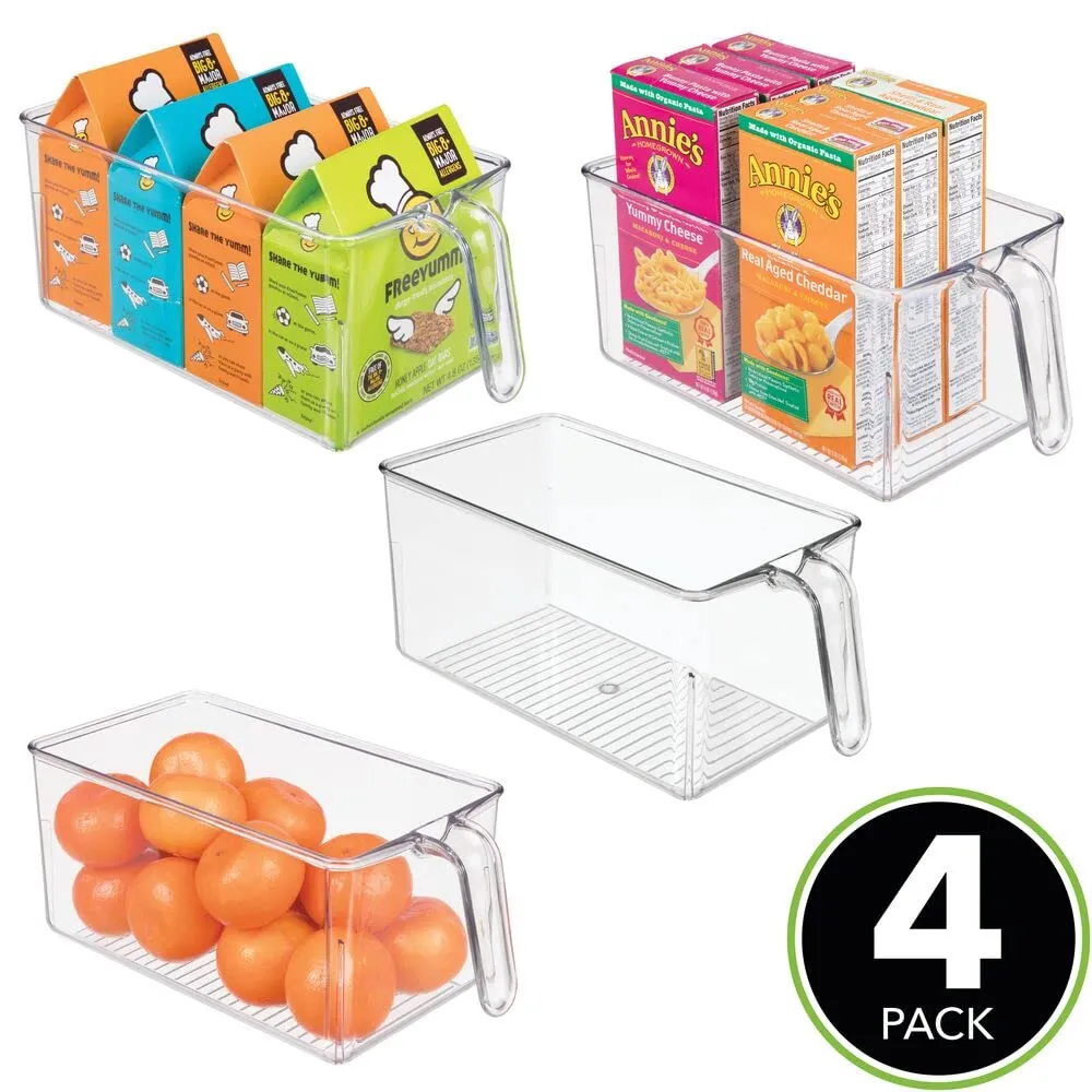 mDesign Aufbewahrungsbox Kühlschrankbox 4er-Set transparent