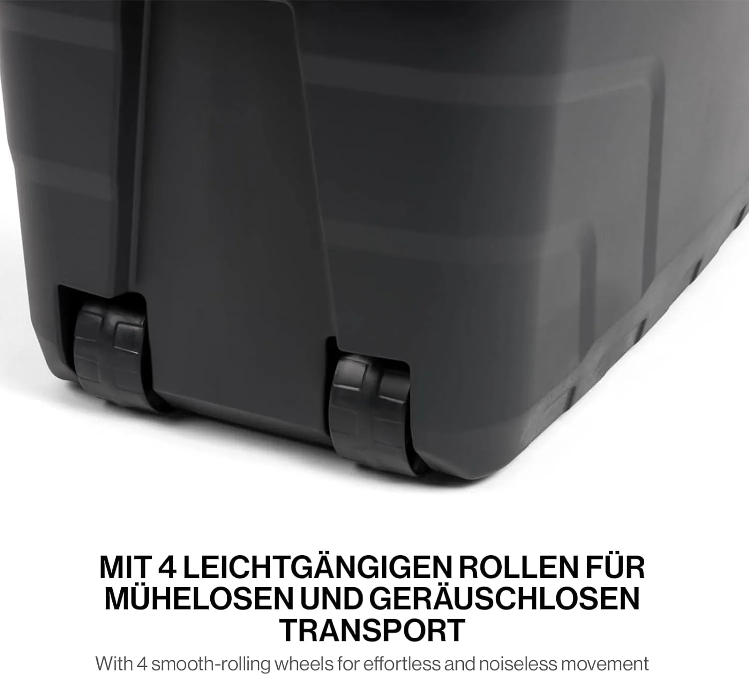 Kreher Transportbox Rollbox 75 Liter Schwarz mit Rädern