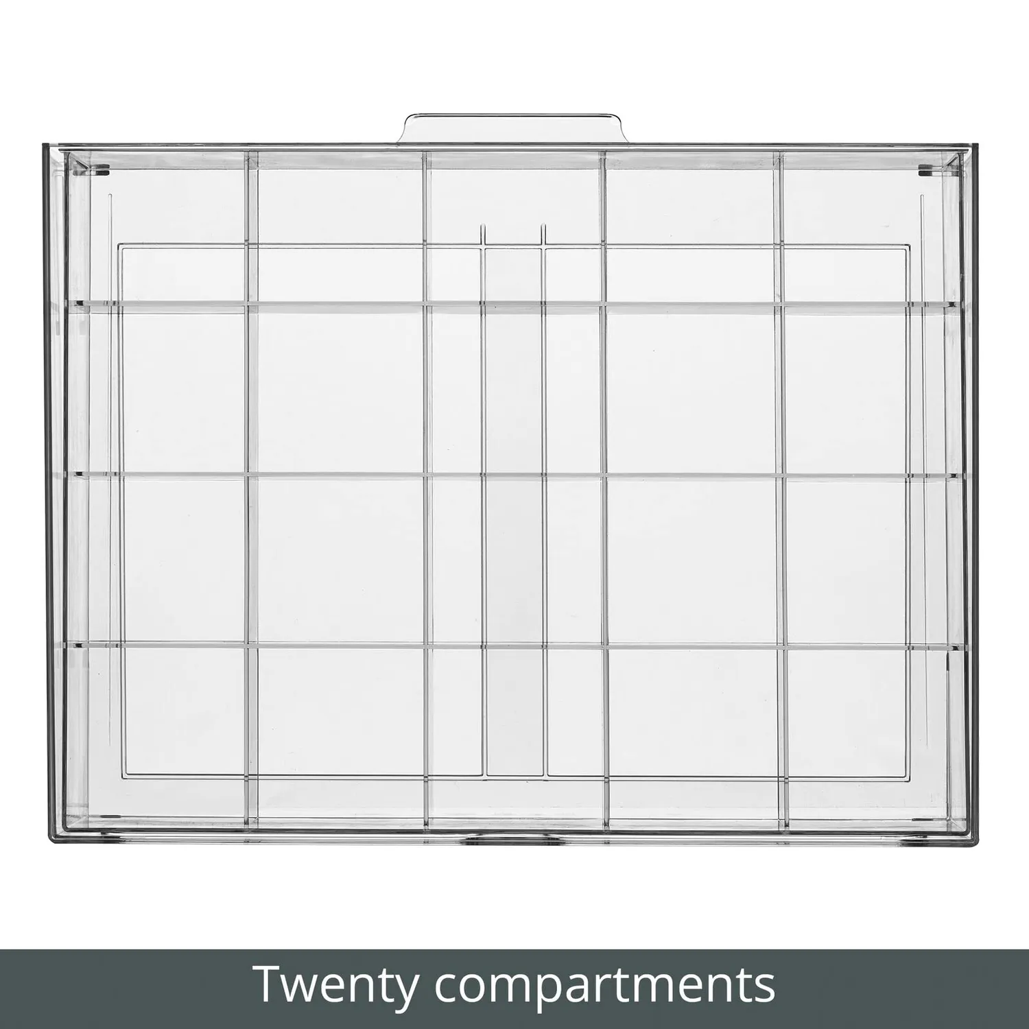 mDesign 23049MDKEU Teekiste Aufbewahrungsbox durchsichtig 2er-Set 20 Fächer