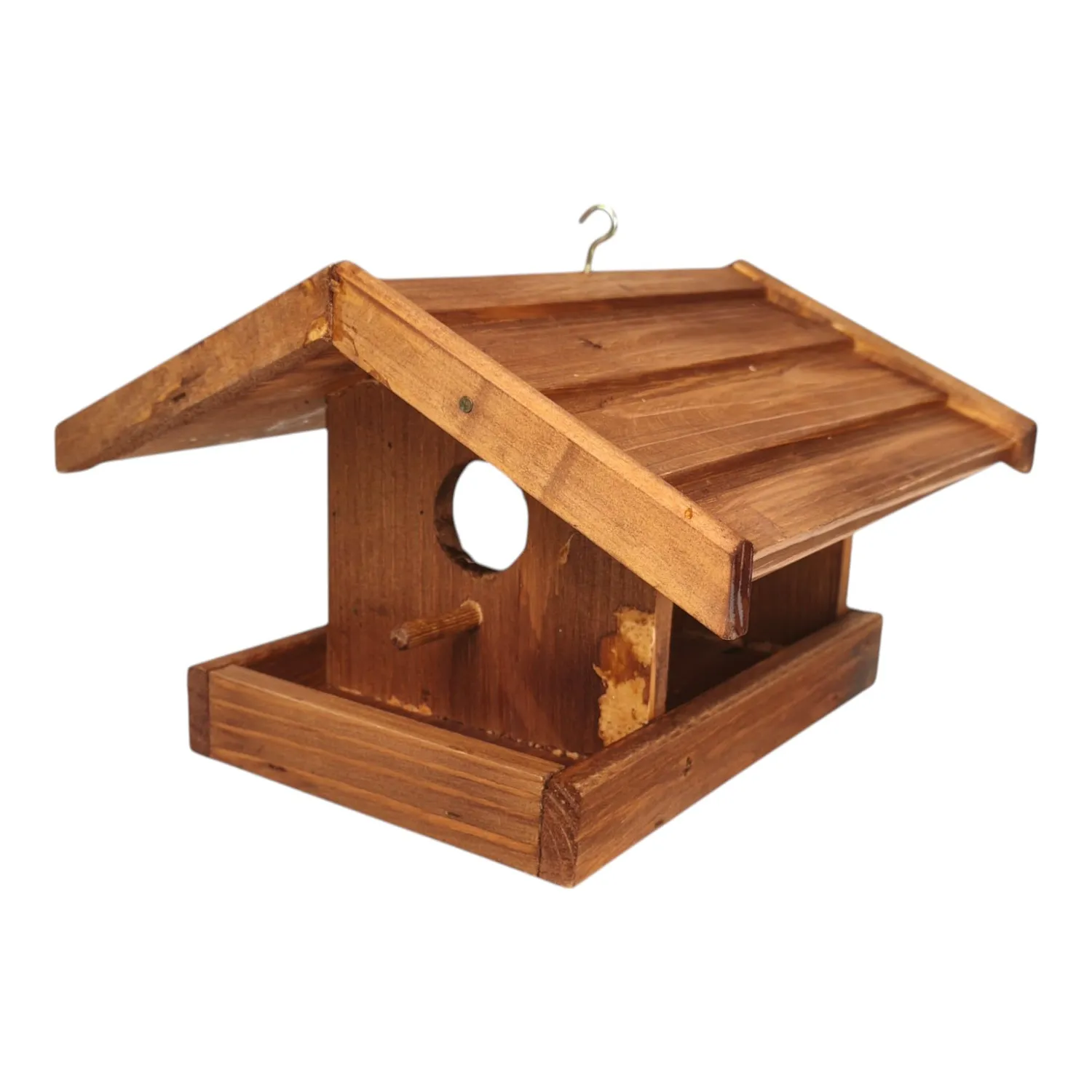 GoodFreshDecor Vogelhaus Futterhaus 24,5 cm braun Haken