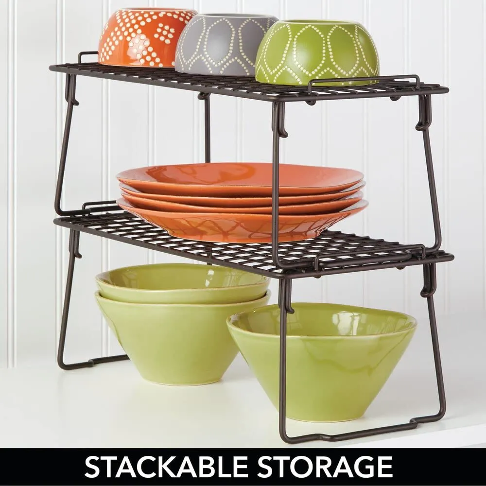 mDesign Schrankregal stapelbar 2er-Set bronze Metall