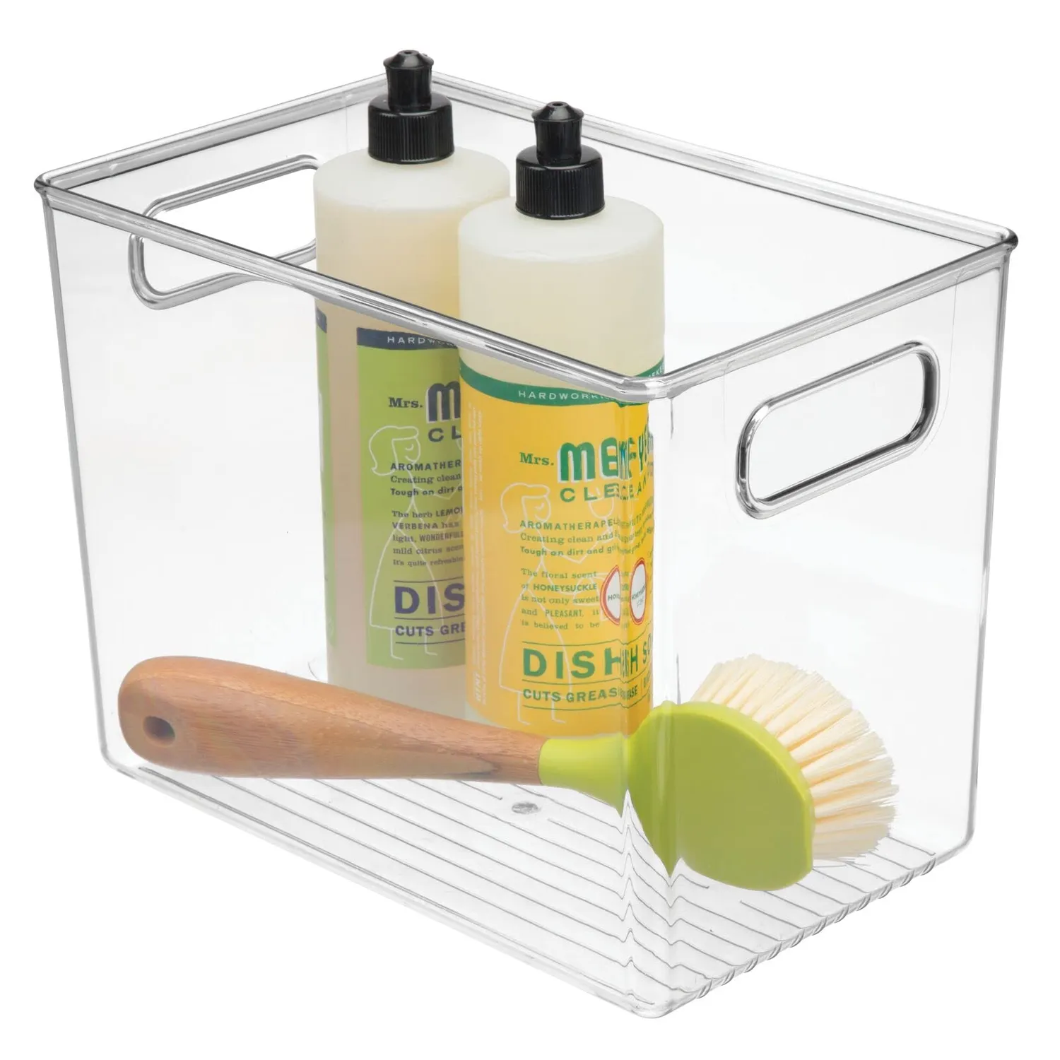 mDesign Aufbewahrungsbox Griff 4er-Set transparent hoch