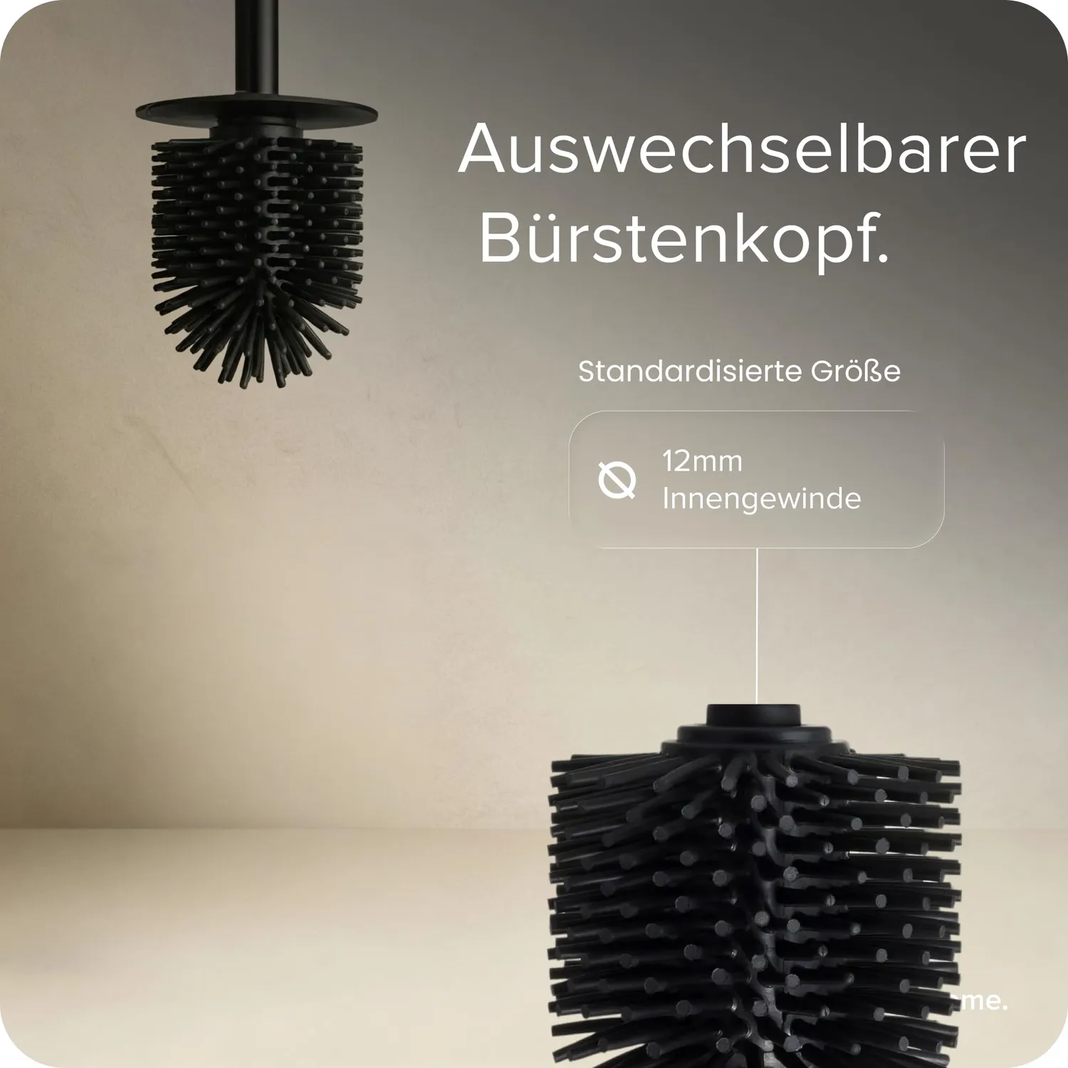 blackswedenhome Silikon-Toilettenbürste schwarz 2er Set matt