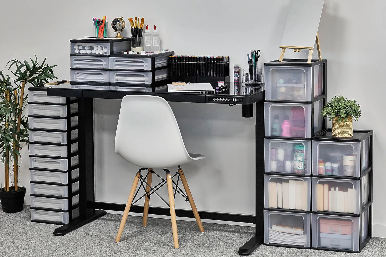 Iris Ohyama Organizer Chest OCH-2021 Schubladenbox Schwarz Mix A4