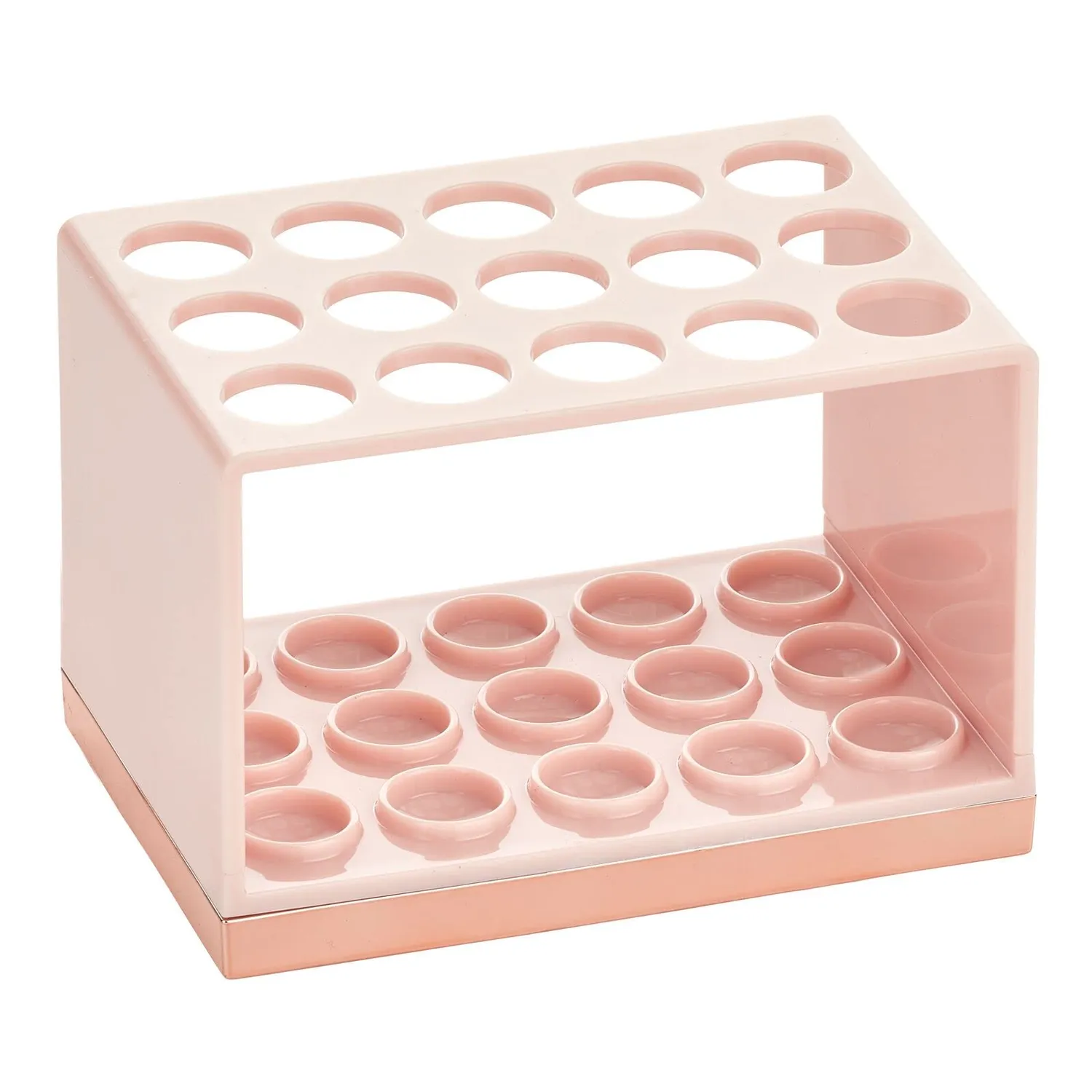mDesign Kosmetik Organizer 15 Fächer hellrosa-rotgold für Stifte