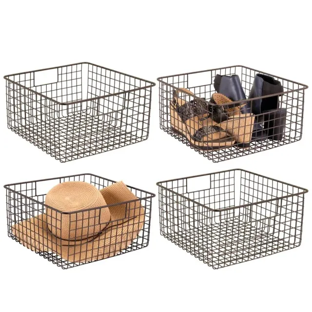 M Design Allzweckkorb Drahtkorb 4er-Set bronzefarben