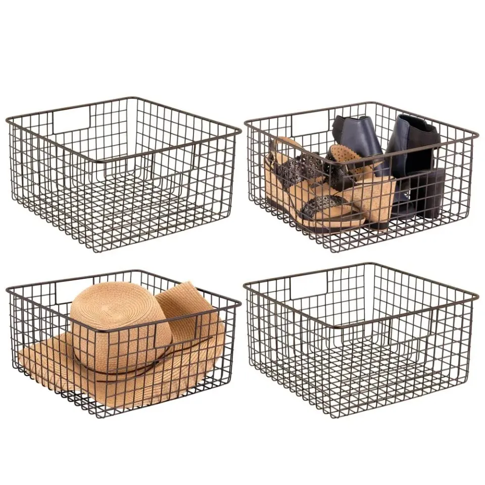 M Design Allzweckkorb Drahtkorb 4er-Set bronzefarben