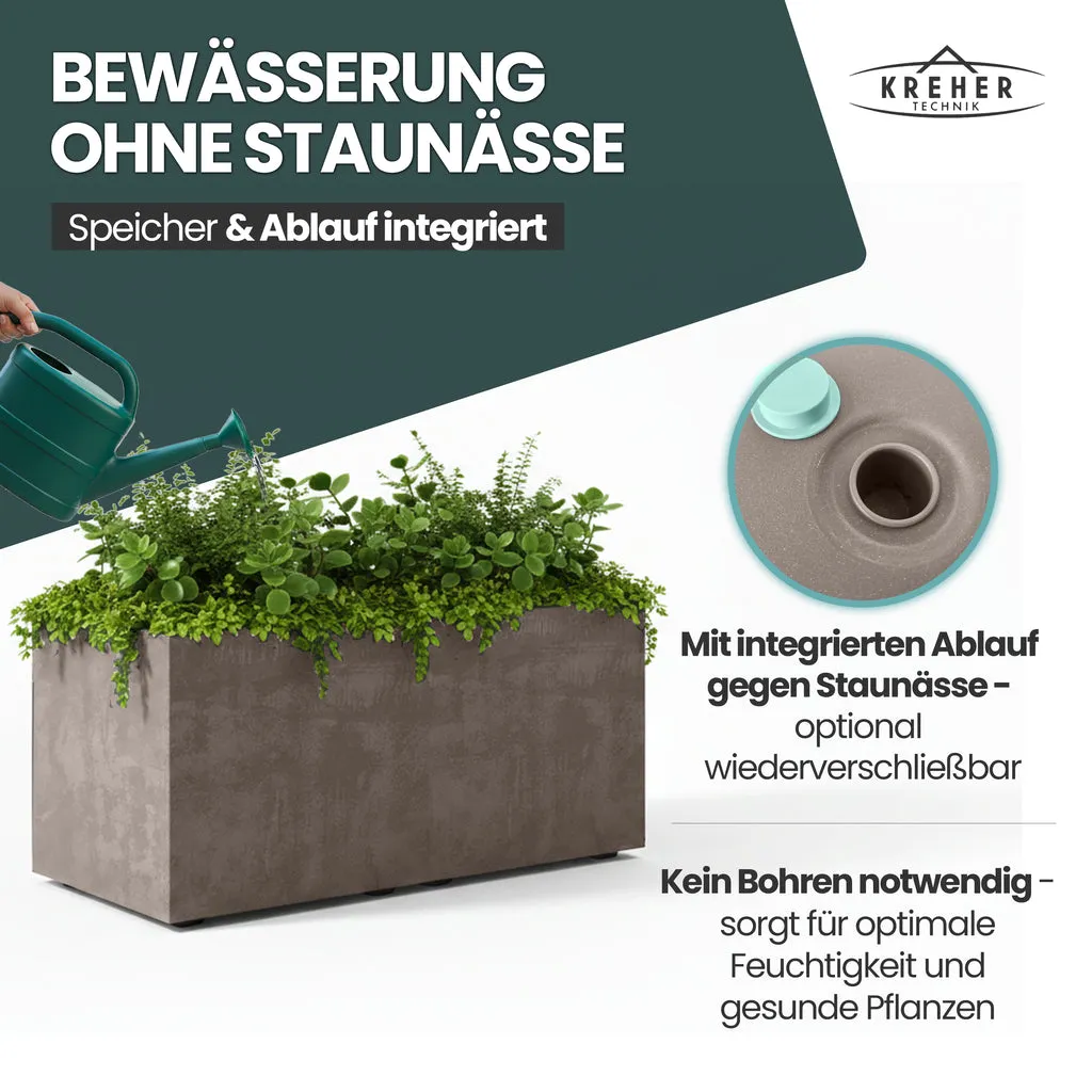Kreher Millennium Pflanzkübel 73L Sandbraun rechteckig