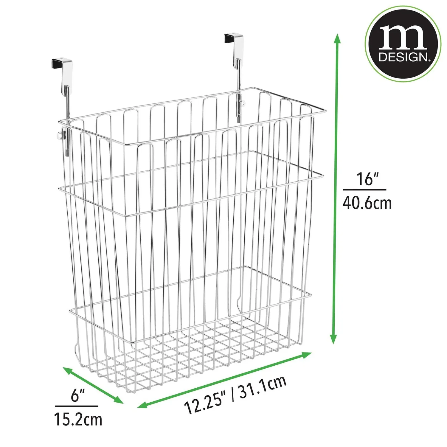 mDesign 01061MDKEU Hängekorb 2er-Set silber für Schranktür