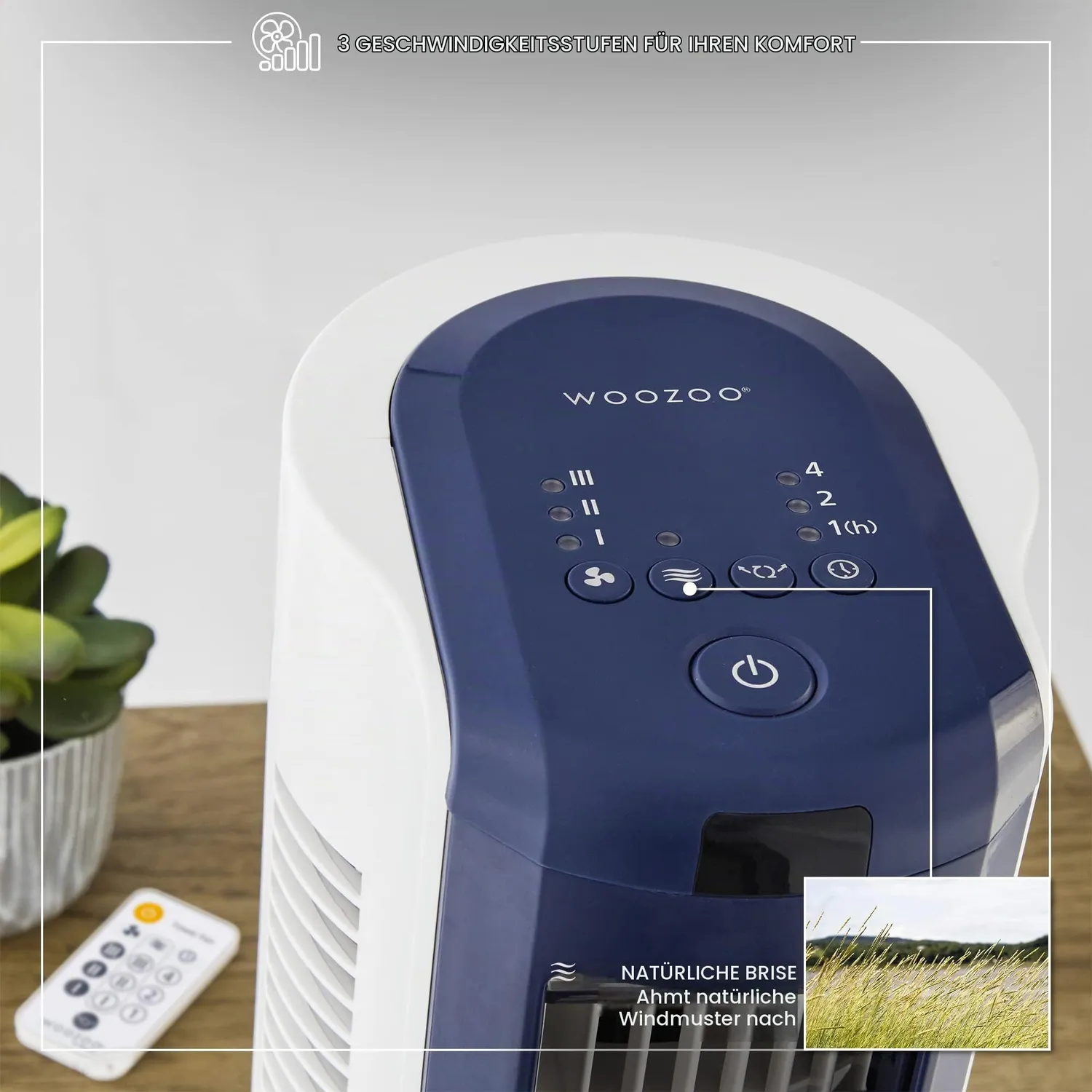 Iris Ohyama Woozoo TWF-C82T Turmventilator weiß leise
