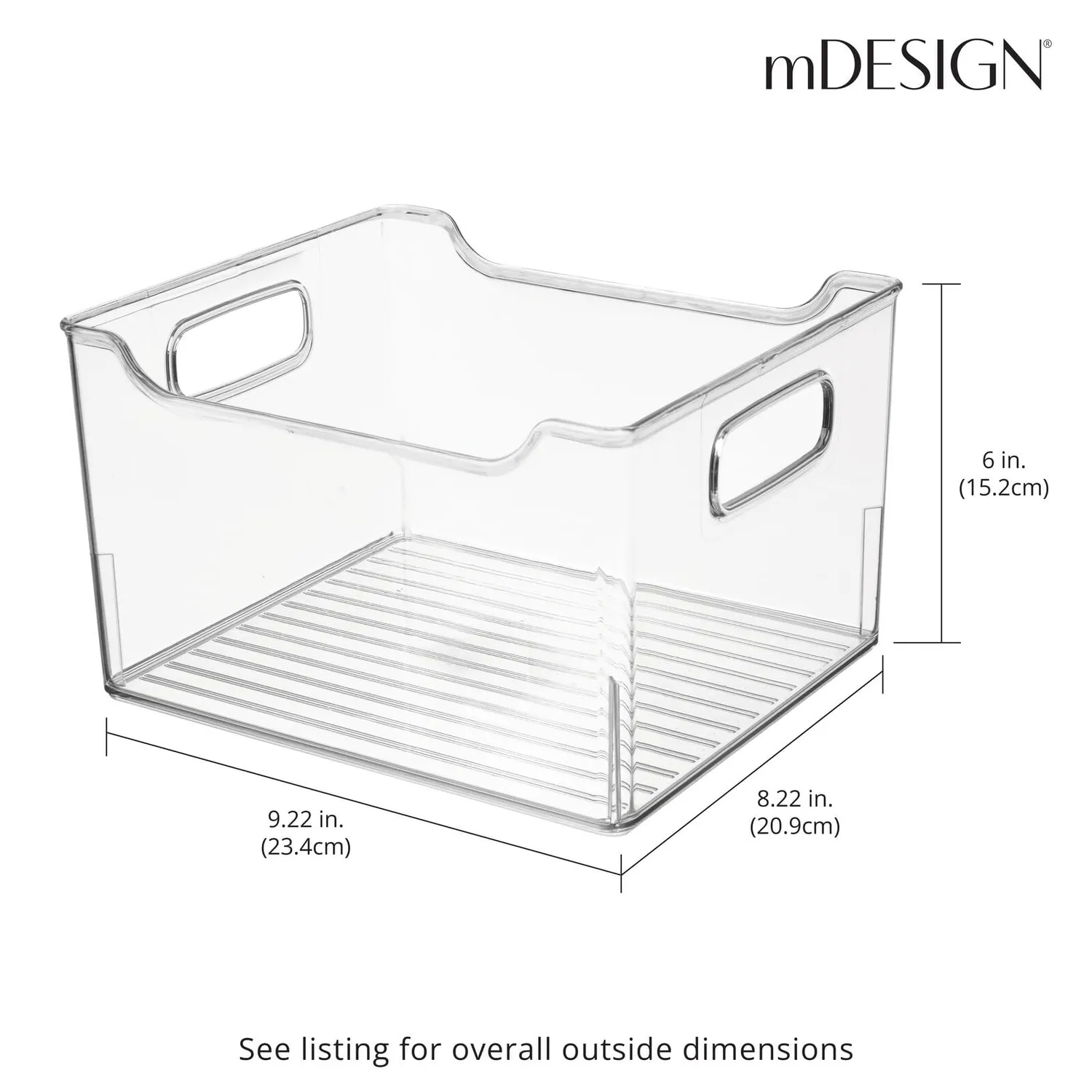 mDesign Aufbewahrungsbox Kühlschrankbox Griffe transparent
