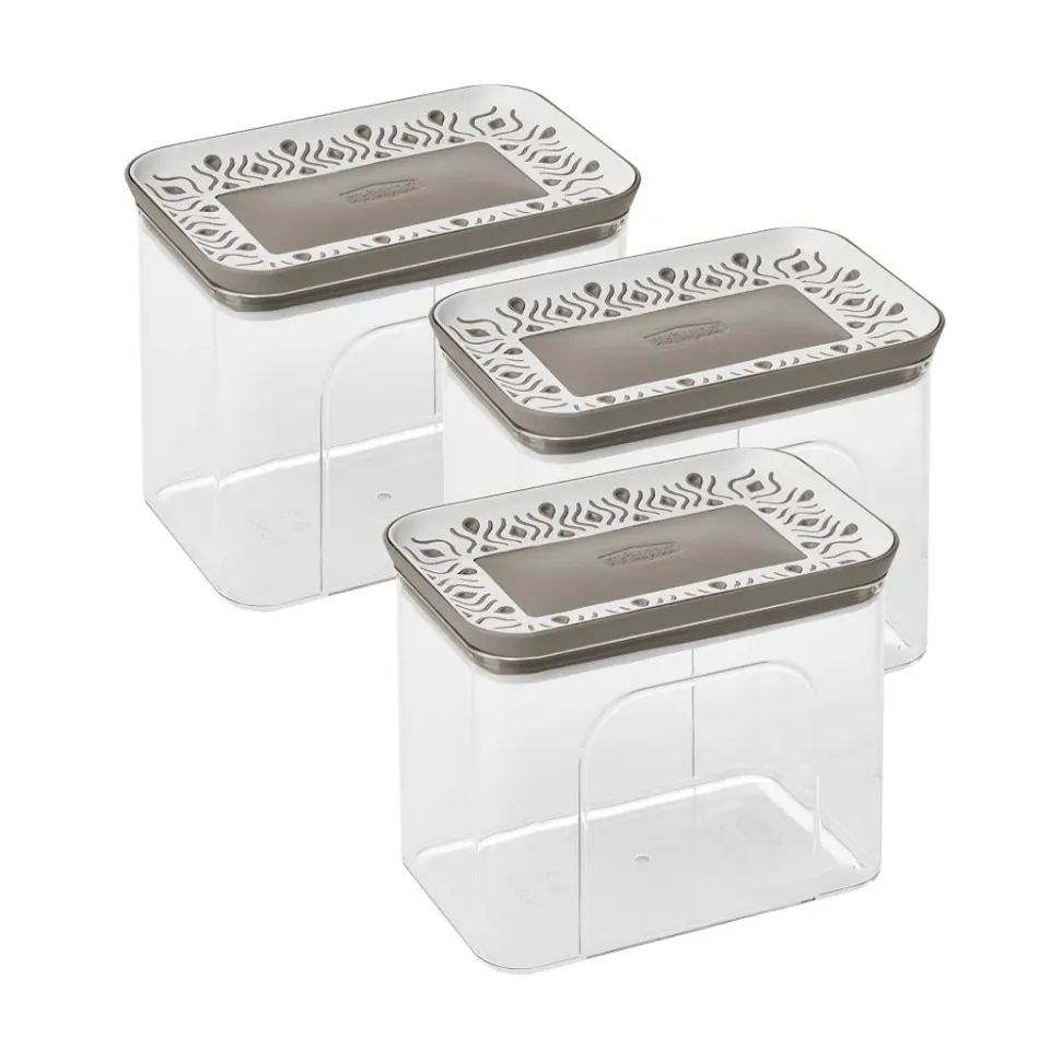 Kreher Tosca Vorratsdosen 3er Set S 0,7L Taupe luftdicht