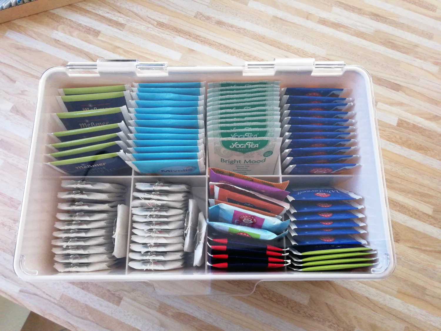 mDesign Aufbewahrungsbox 8 Fächer 2er-Set transparent lang