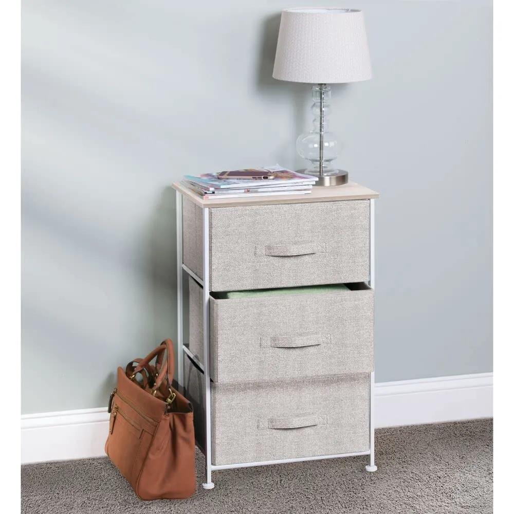 mDesign Schrank Organizer 3 Schubladen Stoff beige