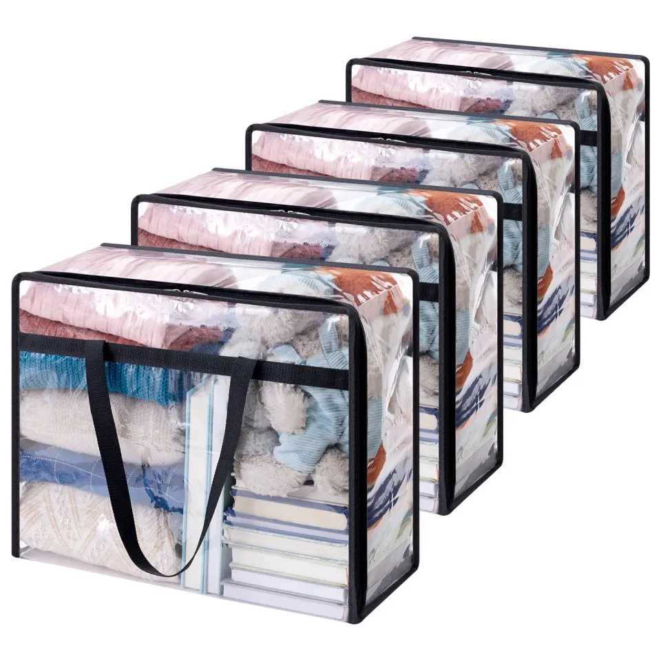 Lifewit Aufbewahrungstasche 40L Transparent 4er Pack